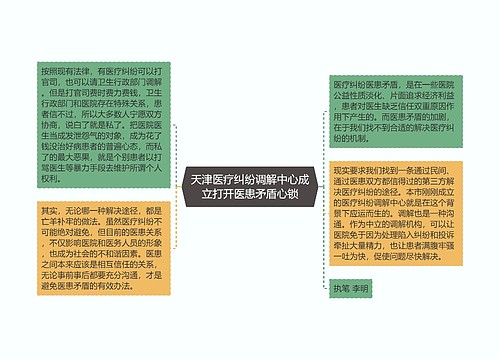 天津医疗纠纷调解中心成立打开医患矛盾心锁