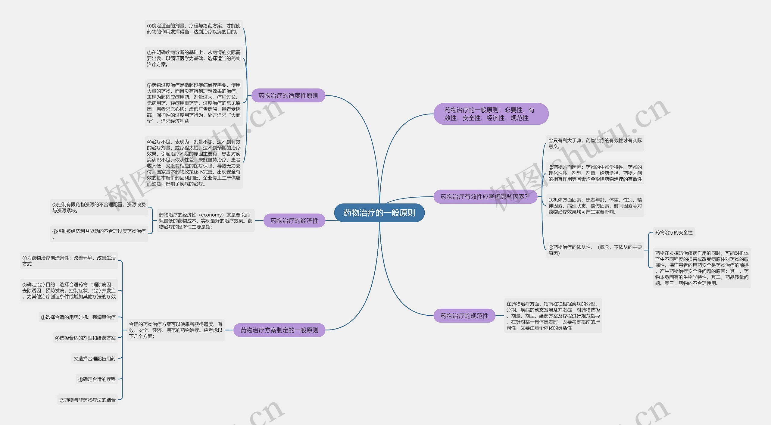 药物治疗的一般原则思维导图
