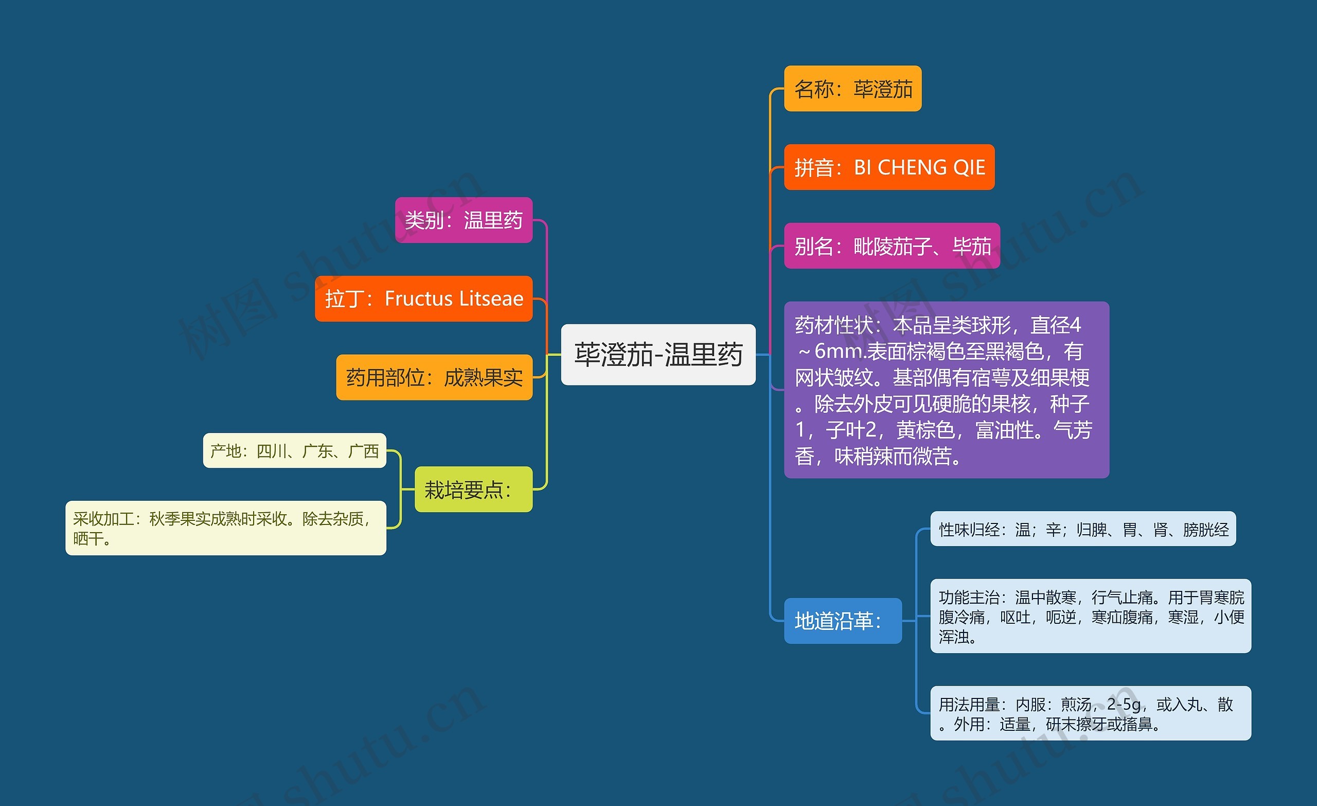 荜澄茄-温里药思维导图