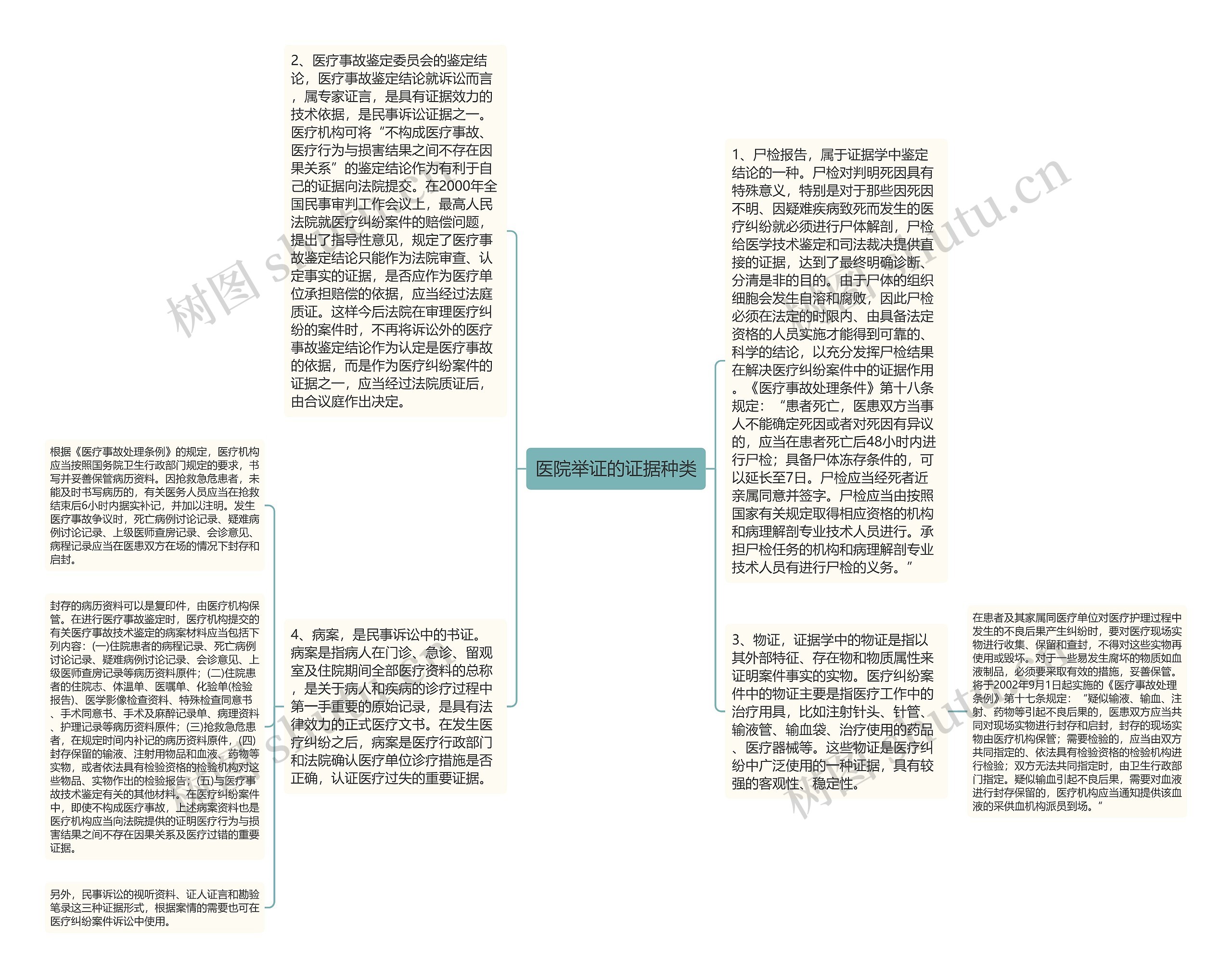 医院举证的证据种类思维导图