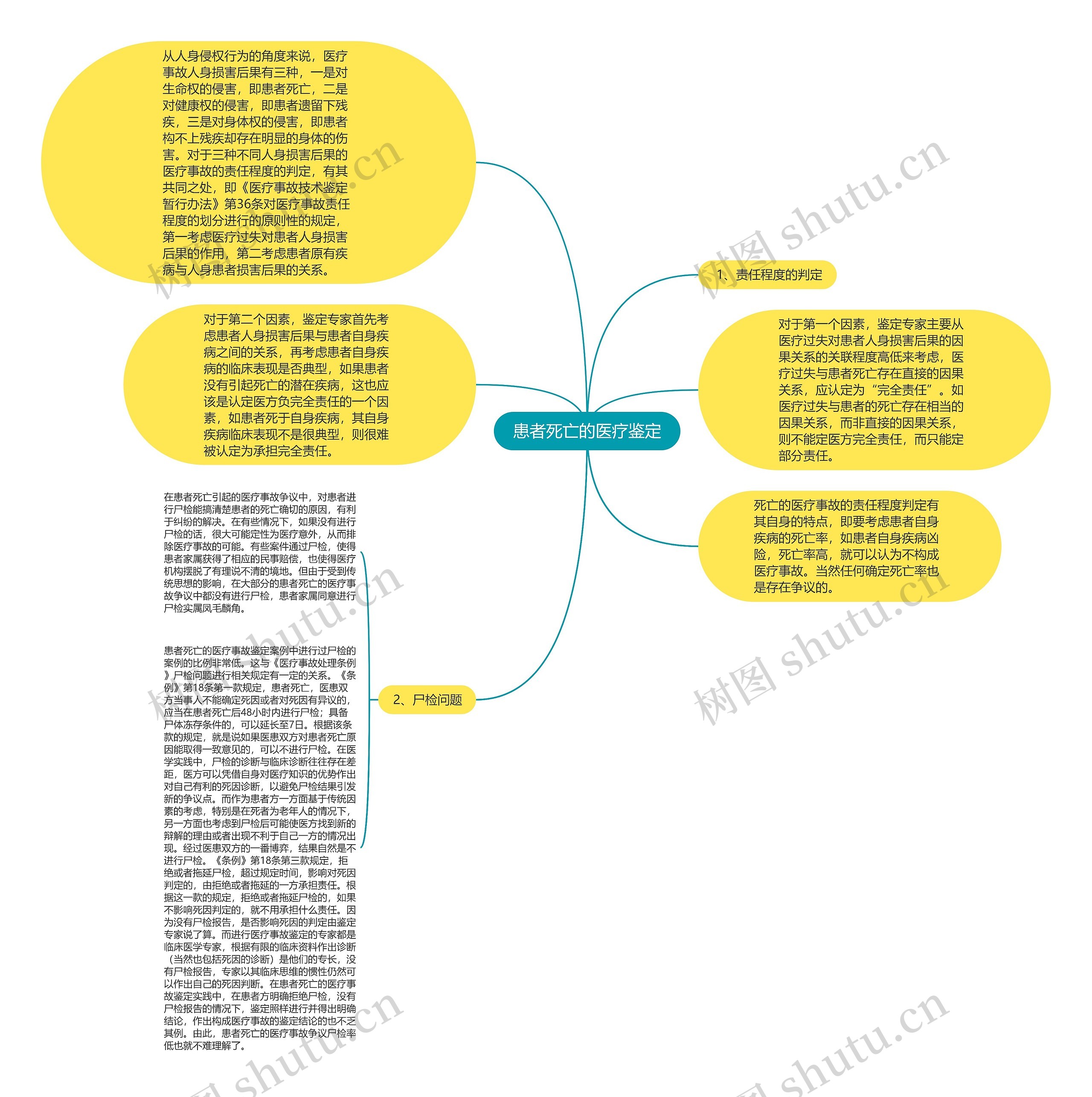 患者死亡的医疗鉴定思维导图