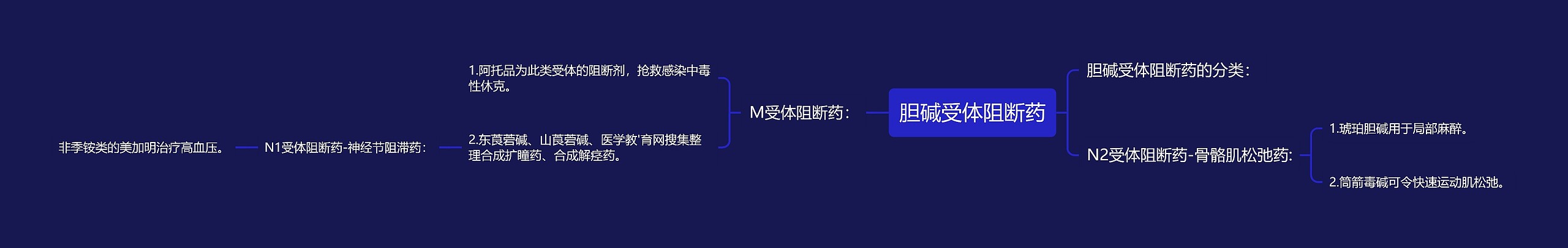 胆碱受体阻断药思维导图