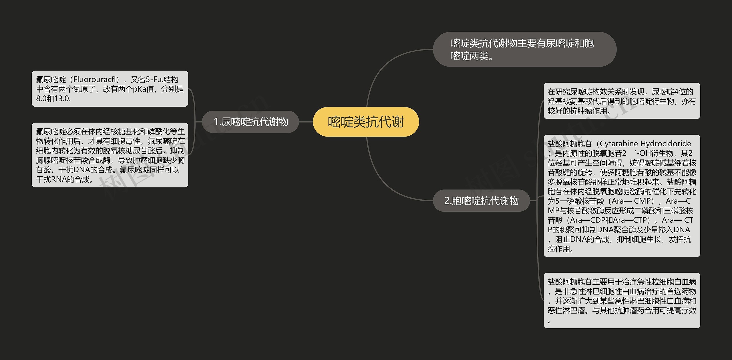 嘧啶类抗代谢思维导图