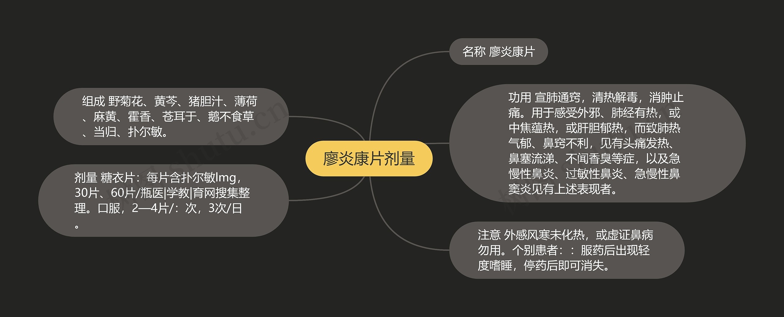 廖炎康片剂量思维导图