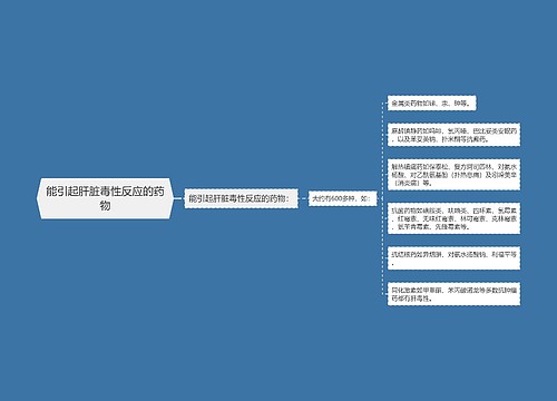 能引起肝脏毒性反应的药物