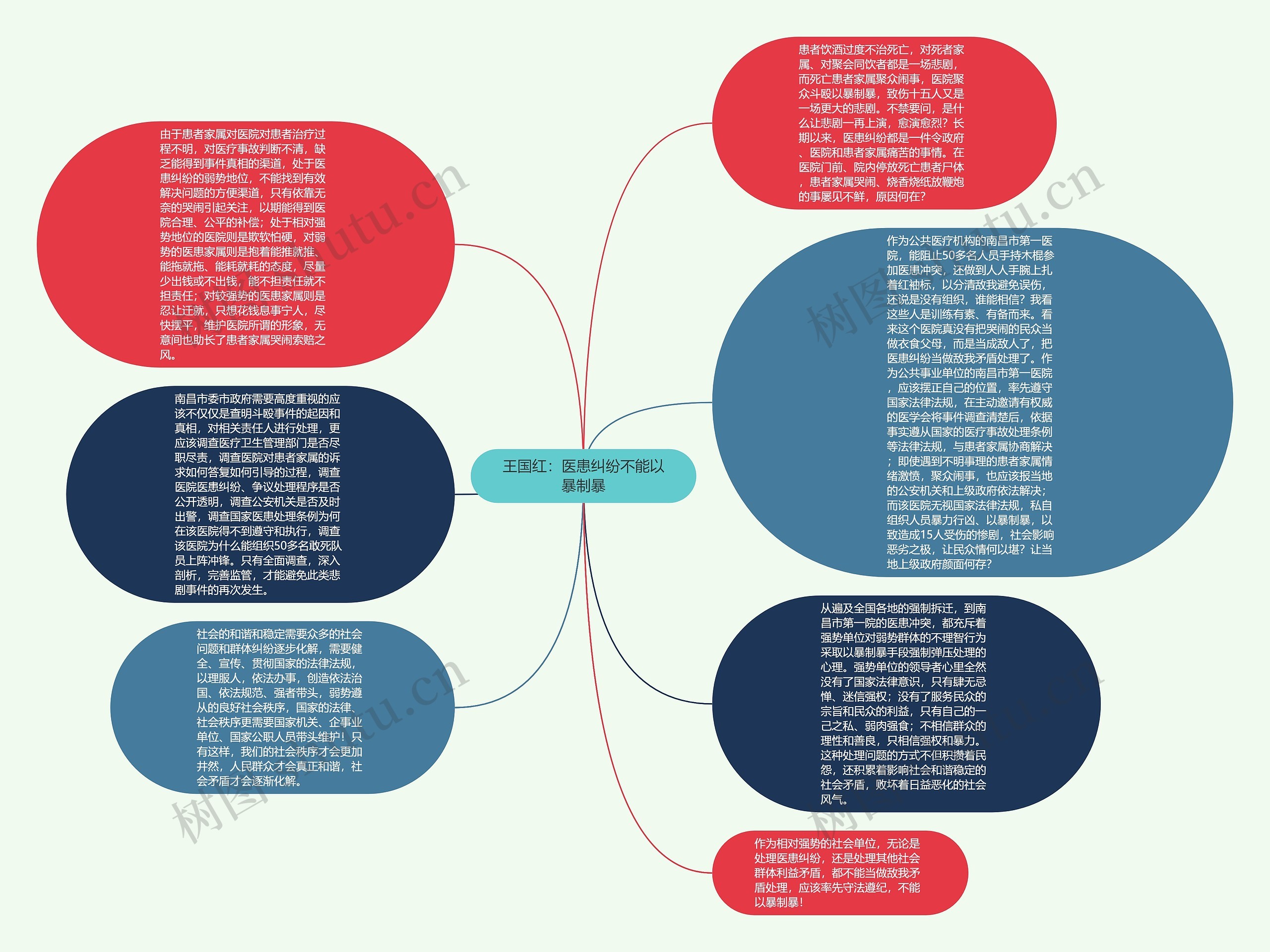 王国红：医患纠纷不能以暴制暴思维导图