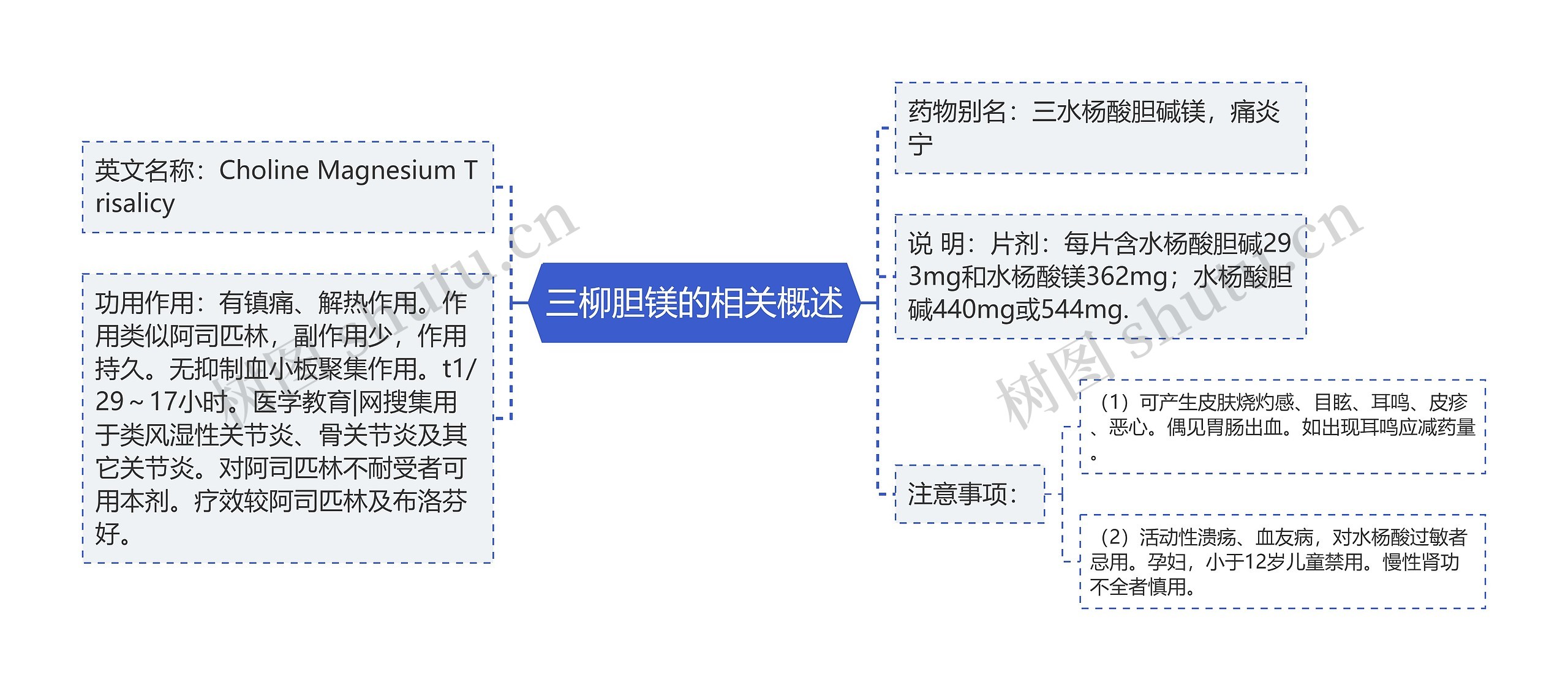 三柳胆镁的相关概述思维导图