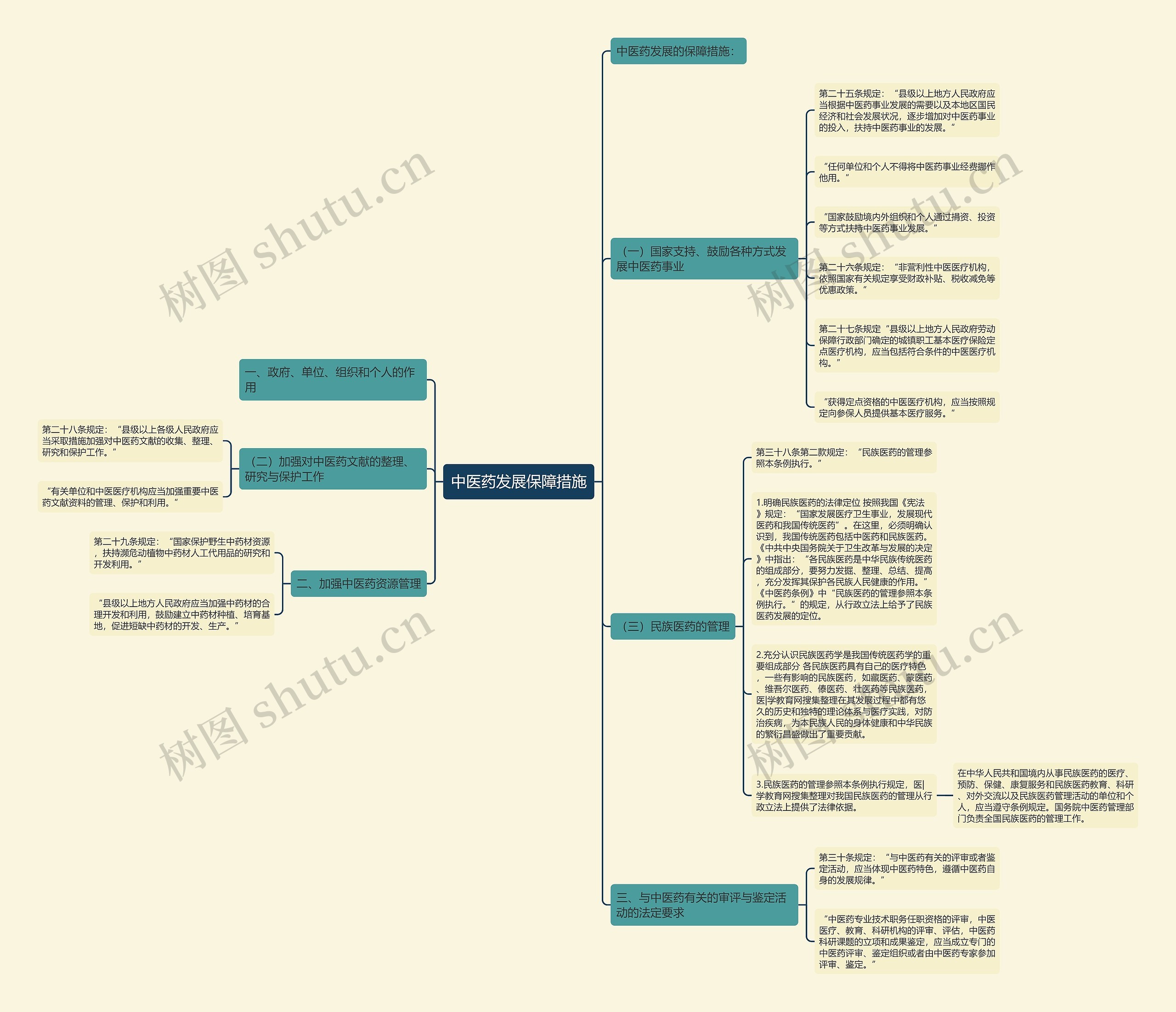 中医药发展保障措施思维导图