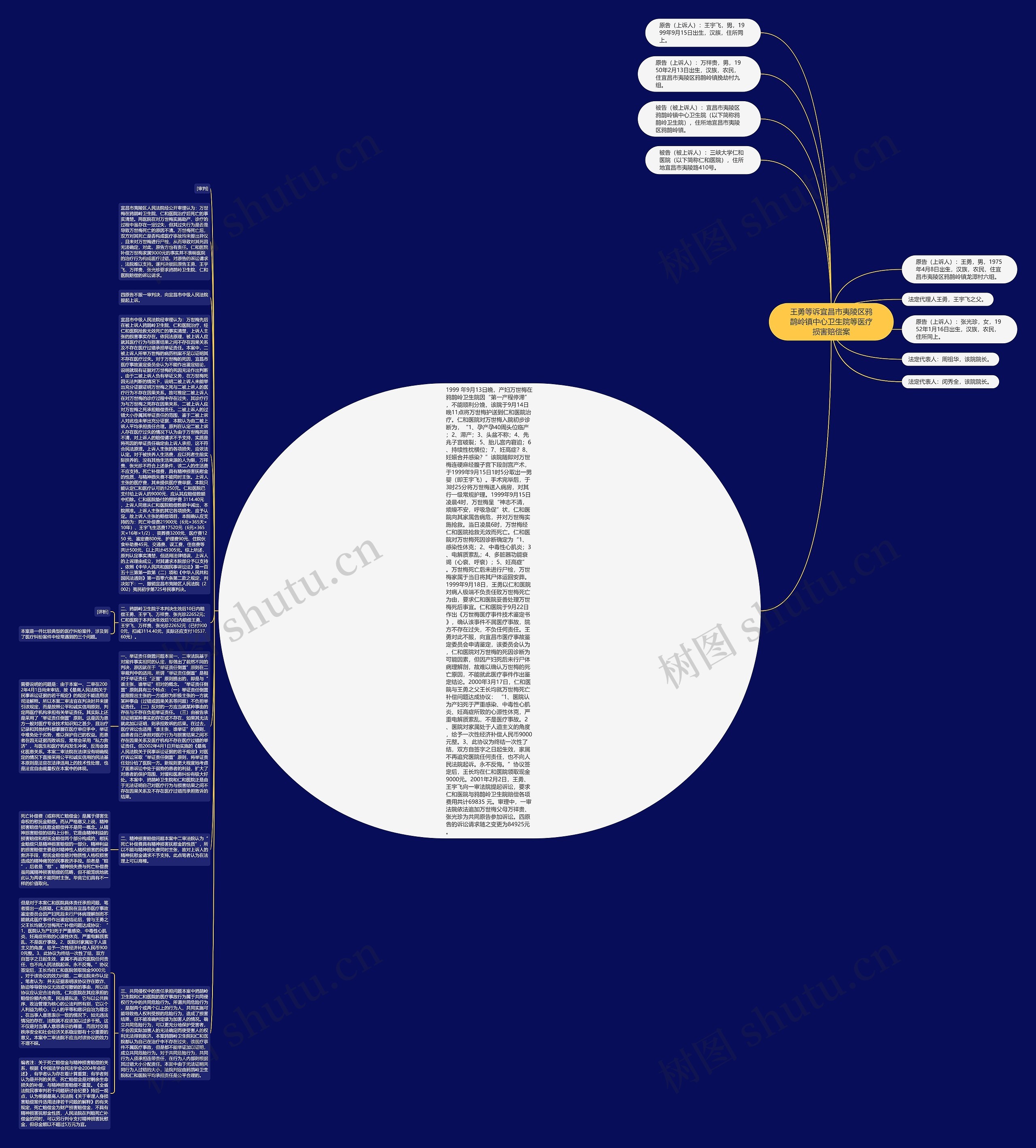 王勇等诉宜昌市夷陵区鸦鹊岭镇中心卫生院等医疗损害赔偿案思维导图高清图 王勇等诉宜昌市夷陵区鸦鹊岭镇中心卫生院等医疗损害赔偿案思维导图