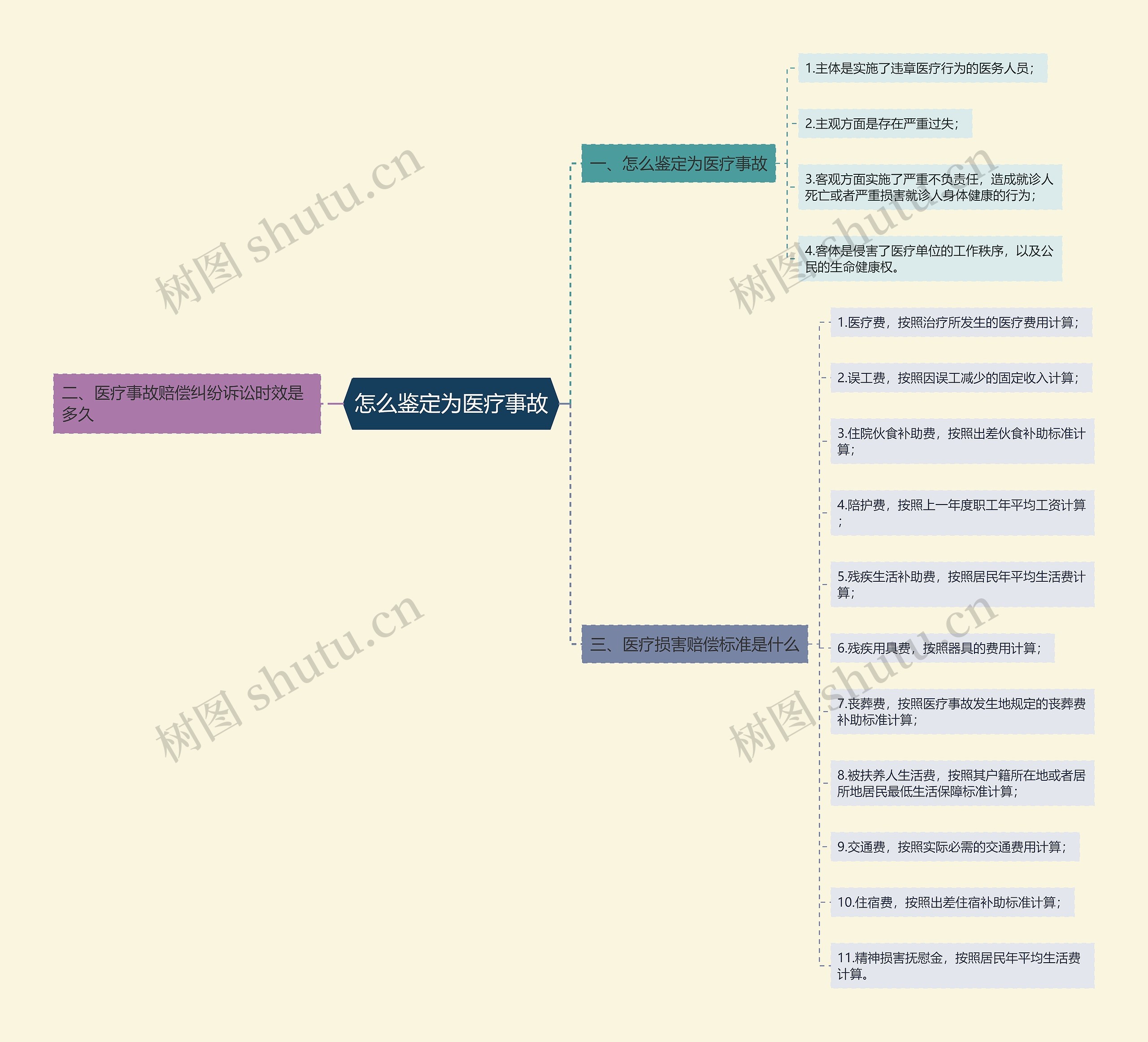 怎么鉴定为医疗事故思维导图