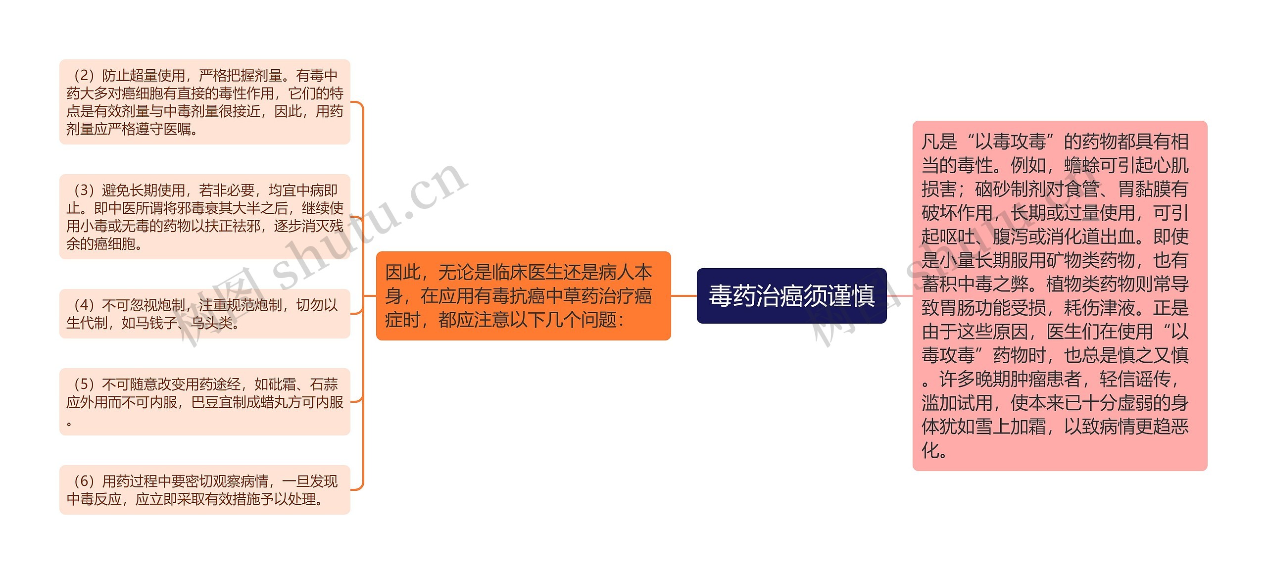 毒药治癌须谨慎思维导图