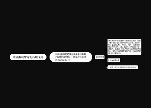 噻嗪类利尿药的药理作用