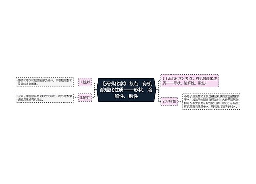 《无机化学》考点：有机酸理化性质——形状、溶解性、酸性