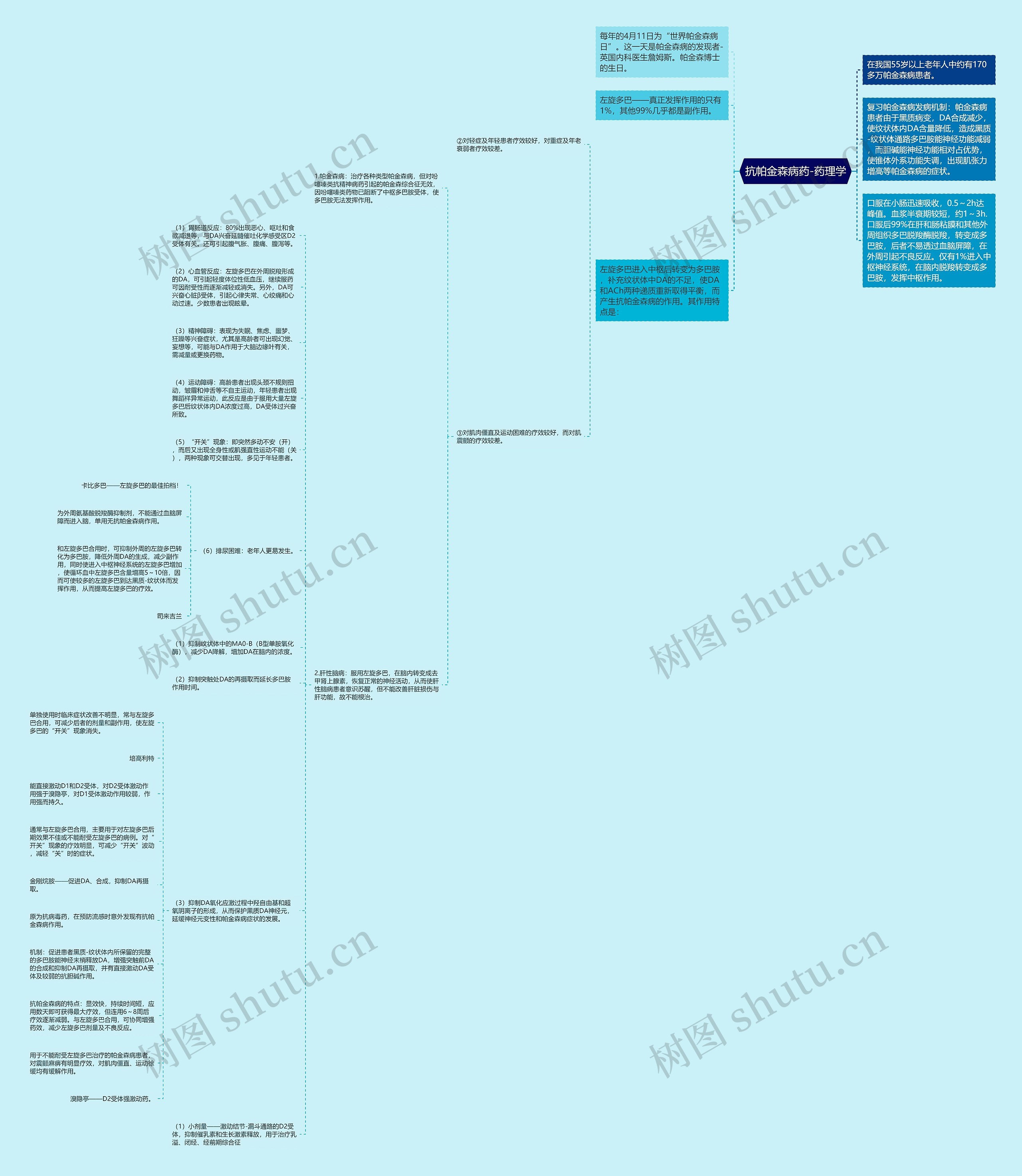 抗帕金森病药-药理学思维导图