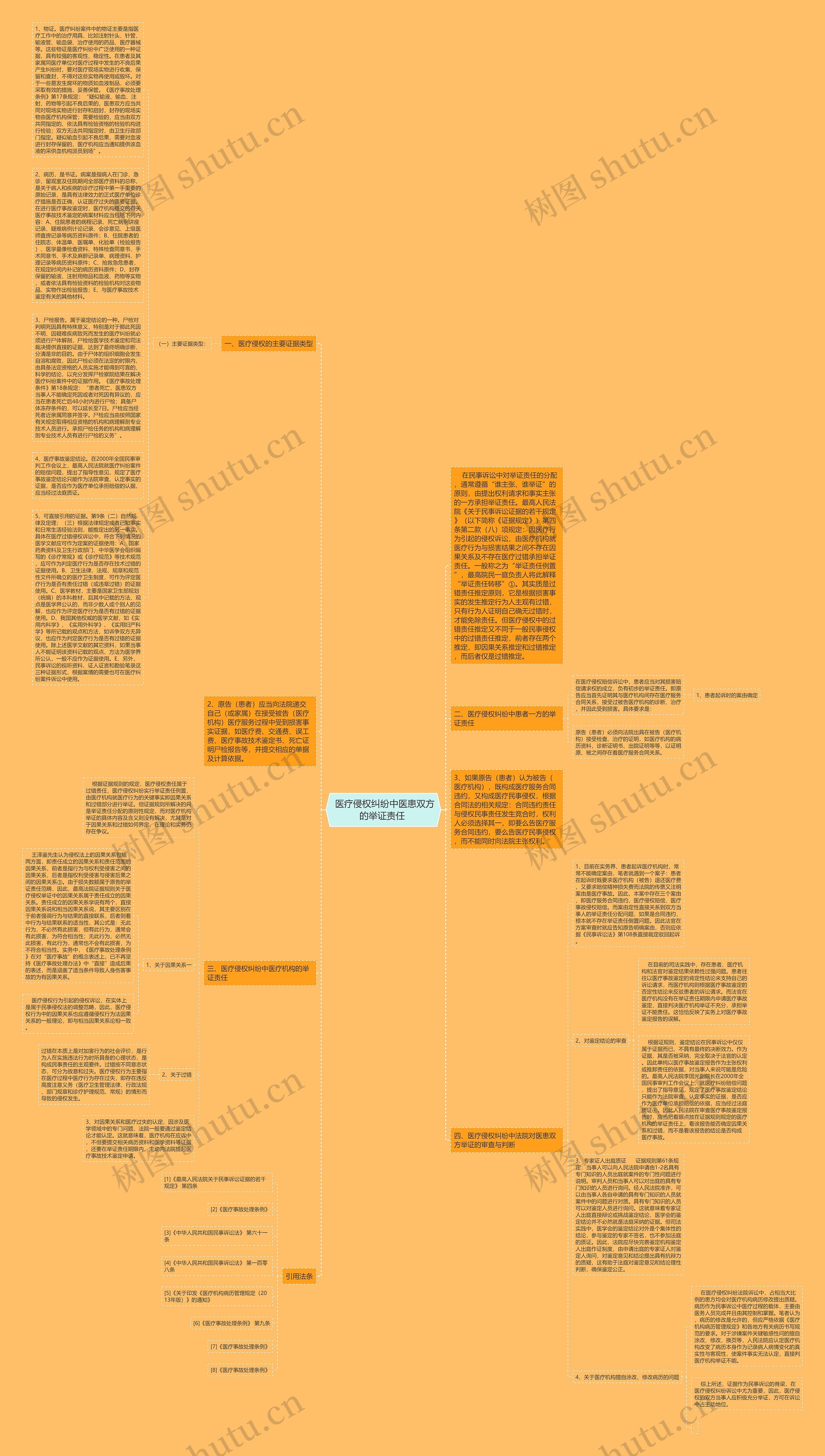  医疗侵权纠纷中医患双方的举证责任 思维导图