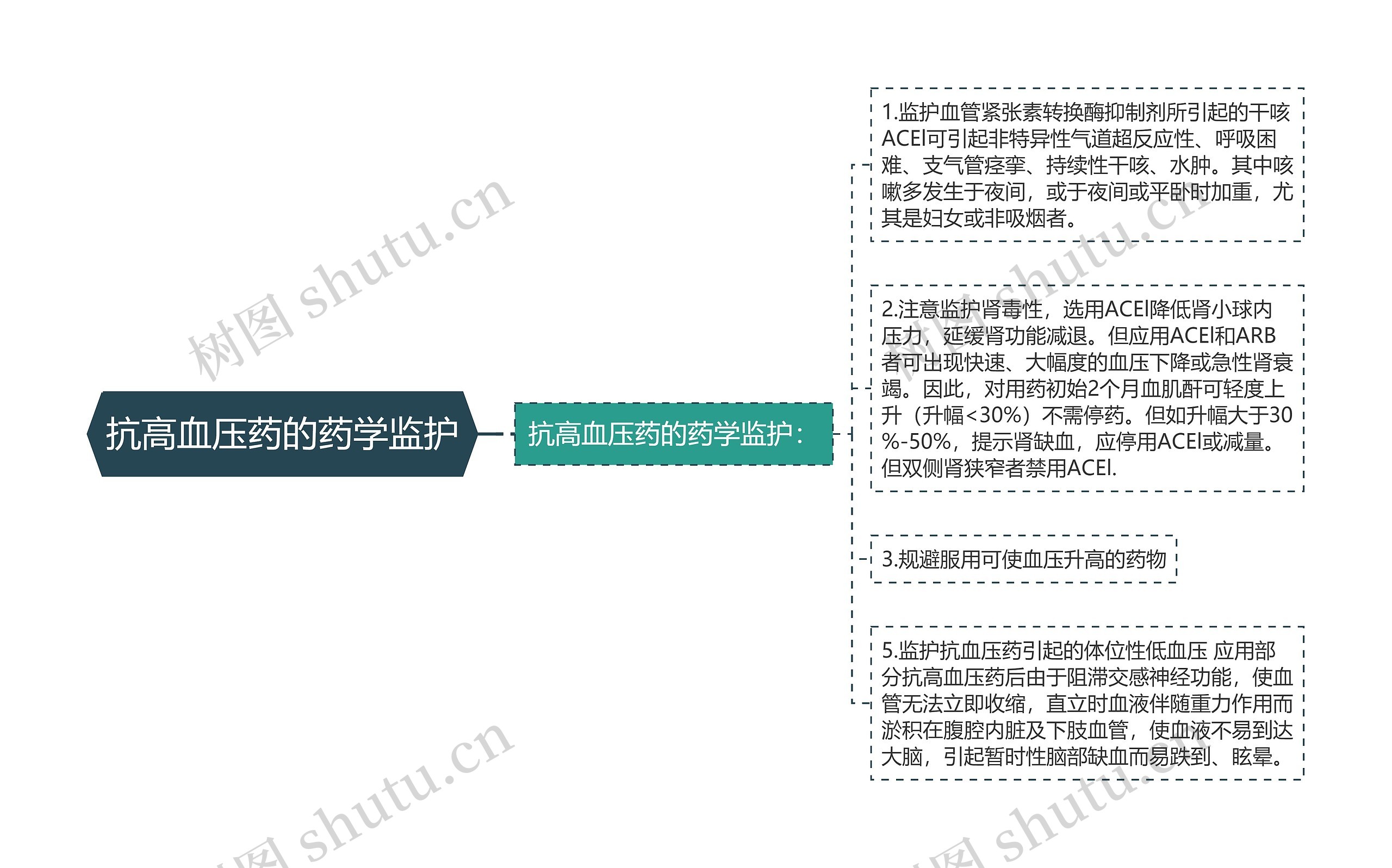 抗高血压药的药学监护思维导图