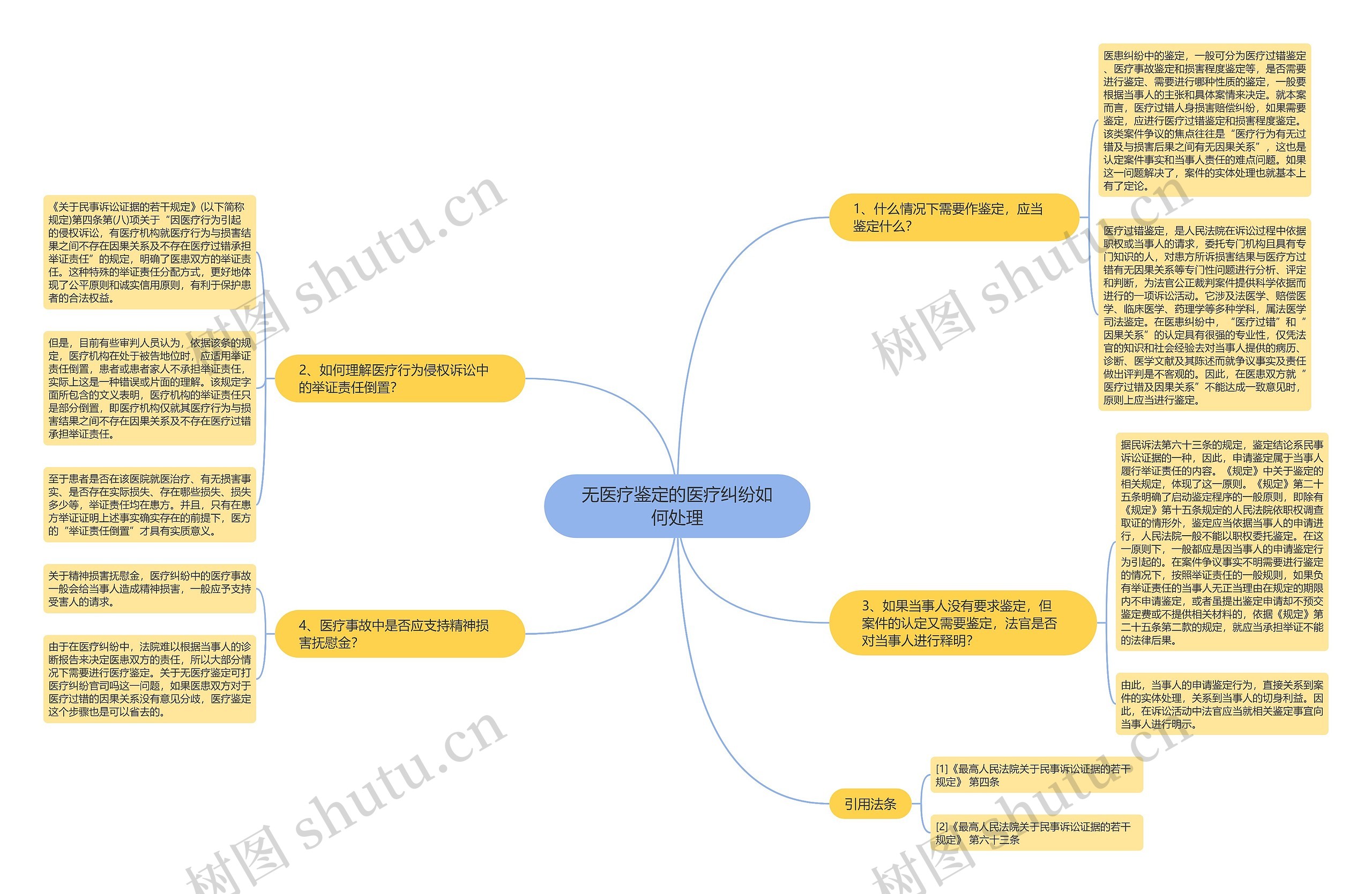 无医疗鉴定的医疗纠纷如何处理思维导图