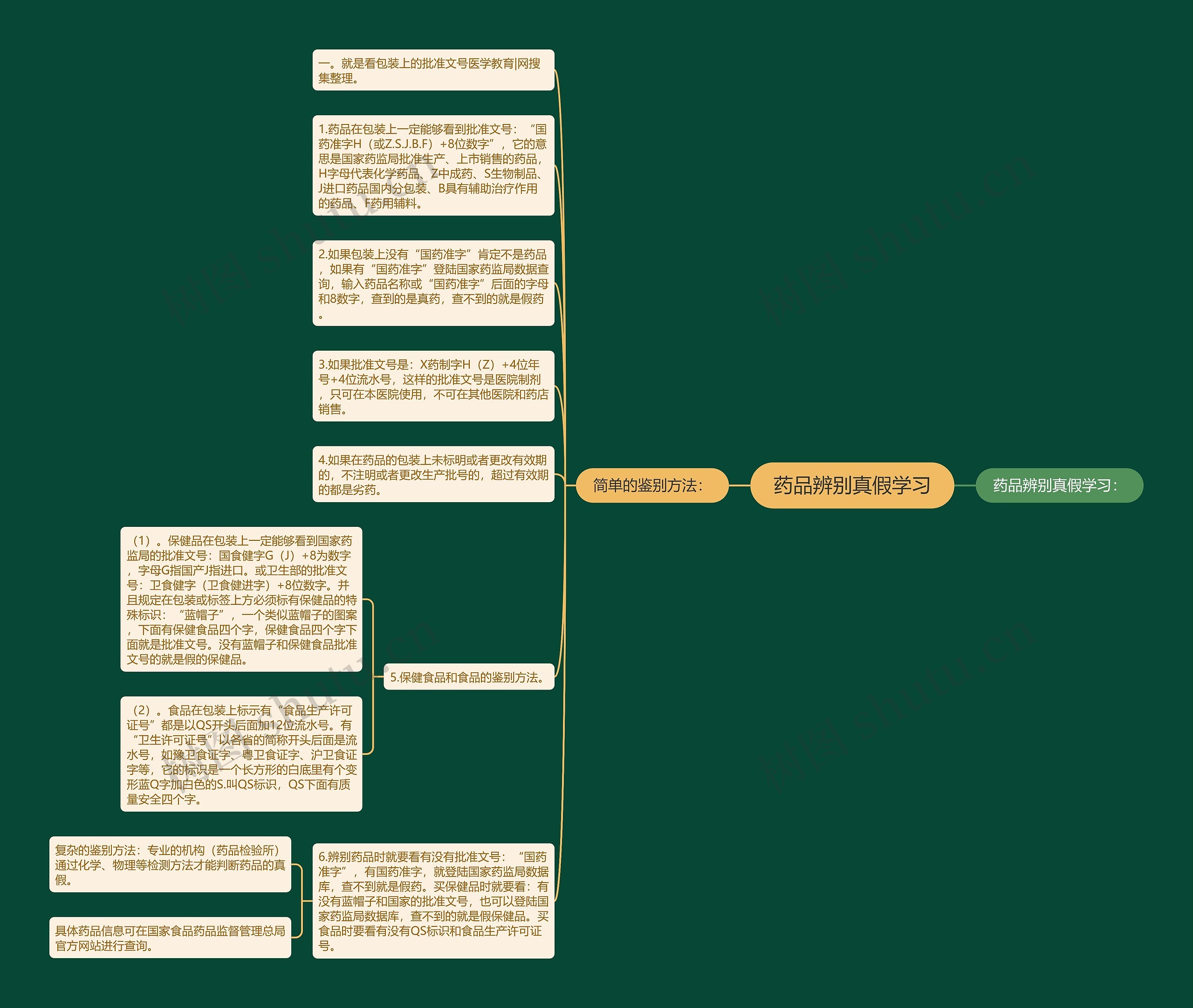 药品辨别真假学习思维导图