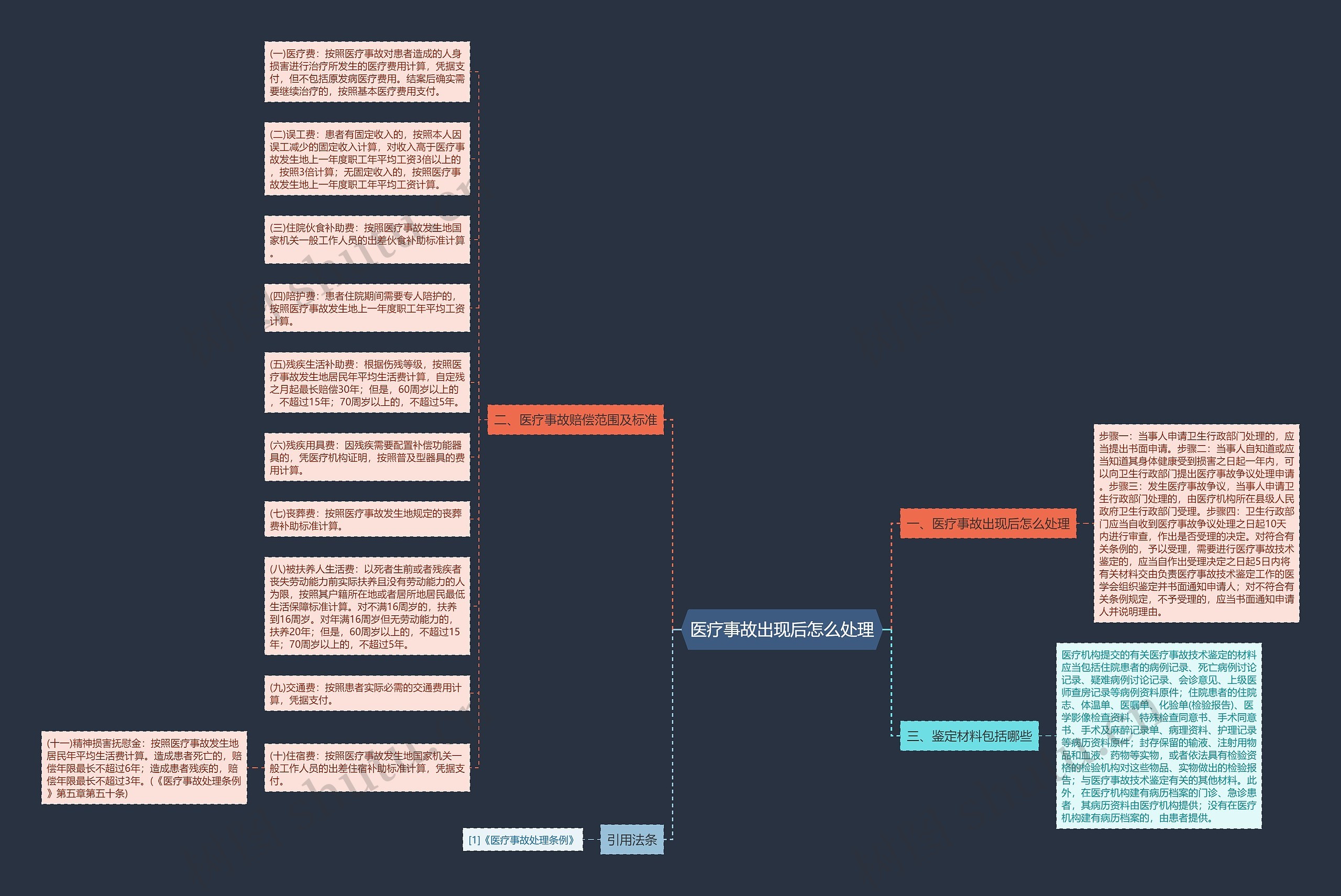 医疗事故出现后怎么处理思维导图