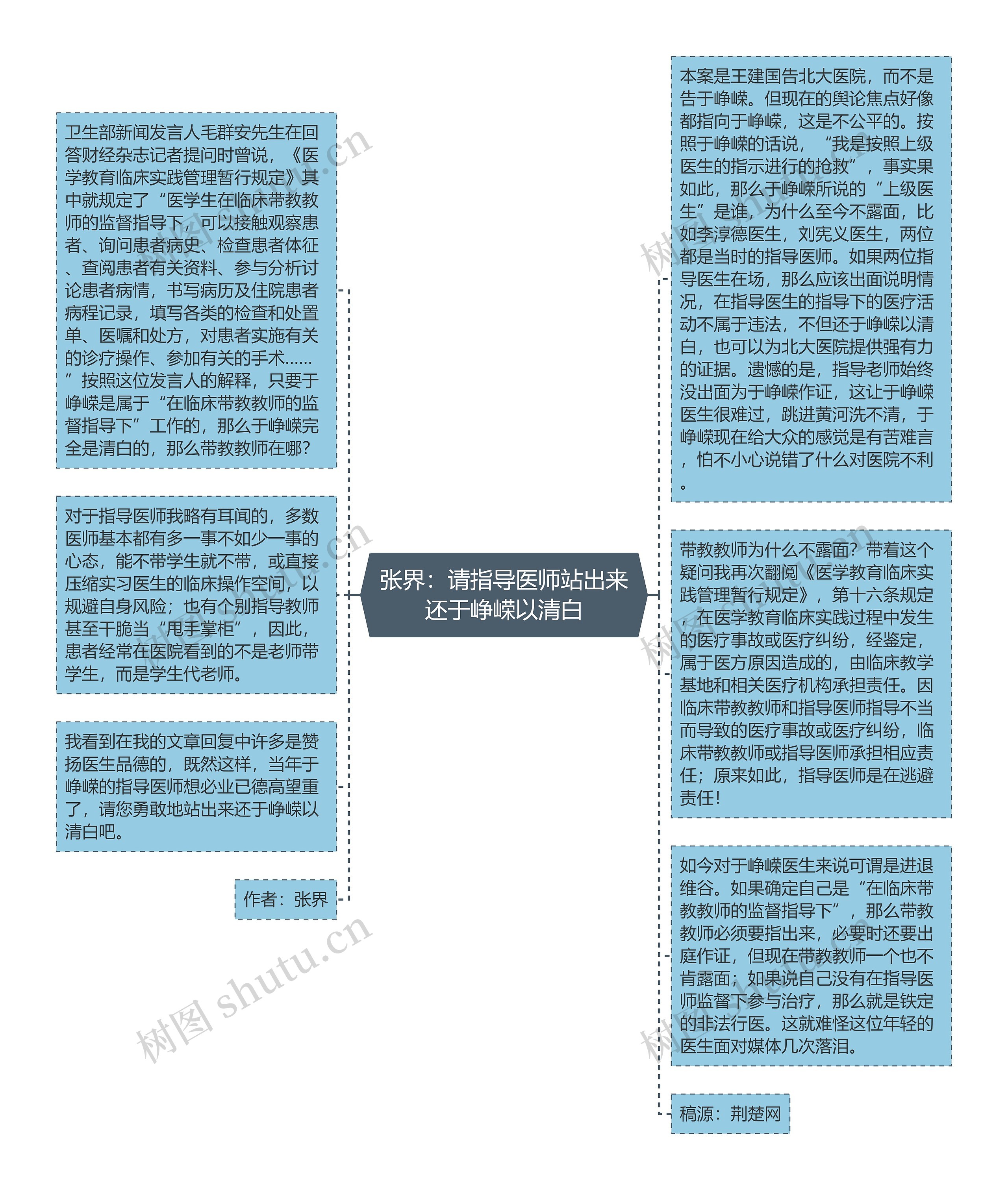 张界：请指导医师站出来还于峥嵘以清白思维导图