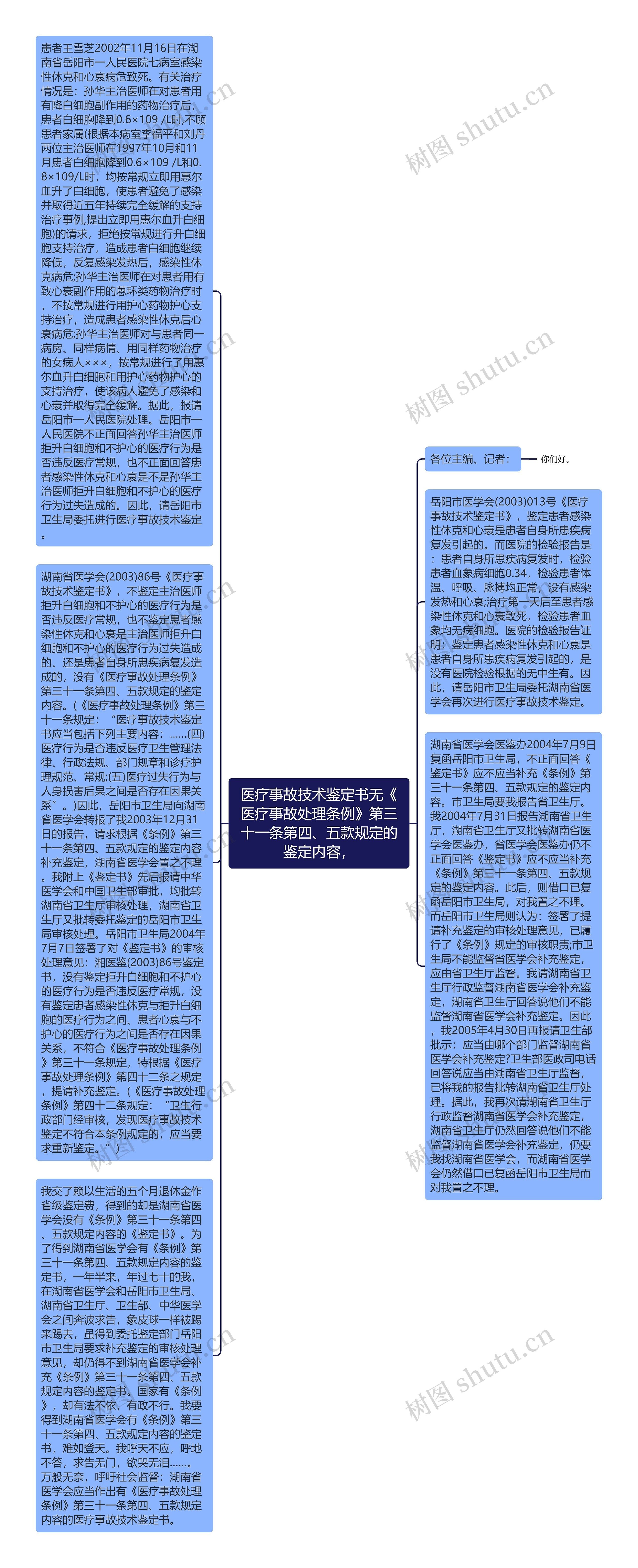 医疗事故技术鉴定书无《医疗事故处理条例》第三十一条第四、五款规定的鉴定内容，思维导图