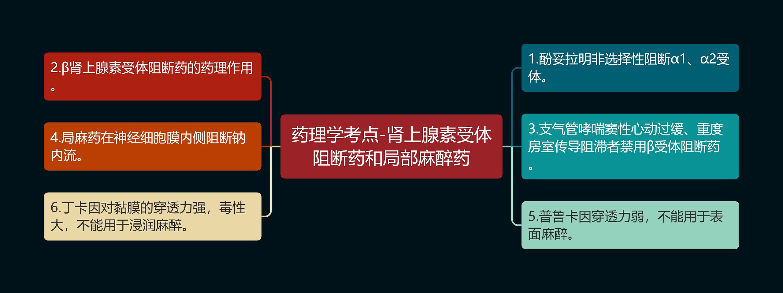 药理学考点-肾上腺素受体阻断药和局部麻醉药