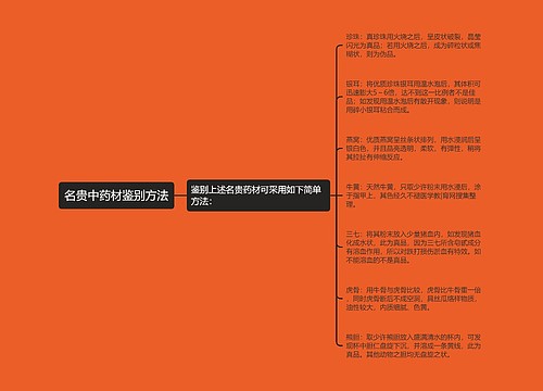 名贵中药材鉴别方法