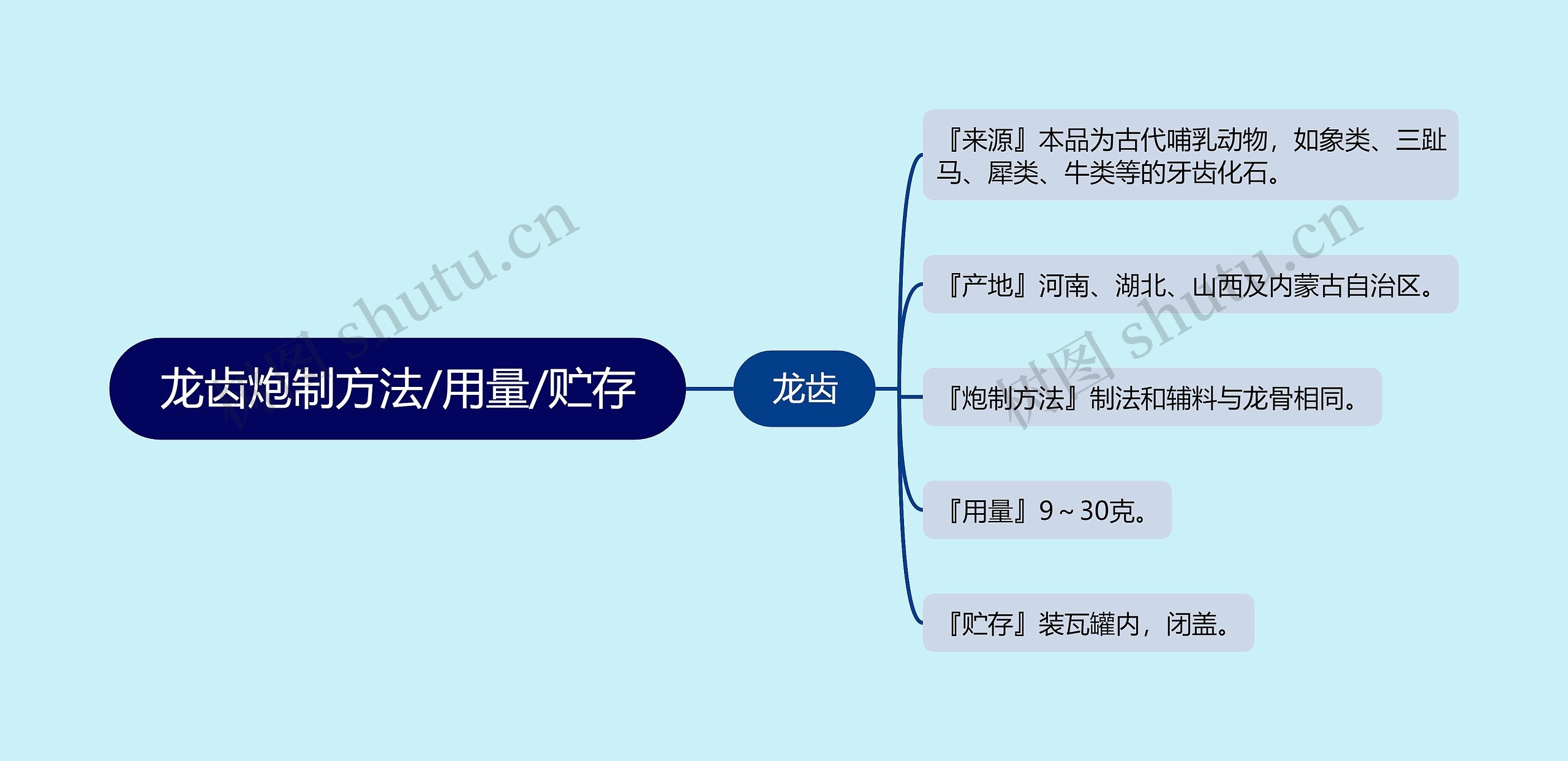 龙齿炮制方法/用量/贮存