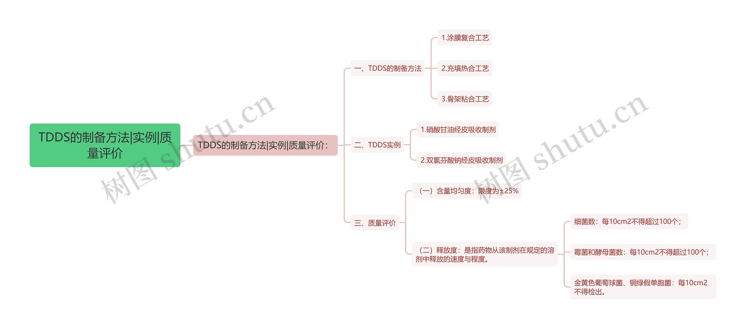 TDDS的制备方法|实例|质量评价思维导图