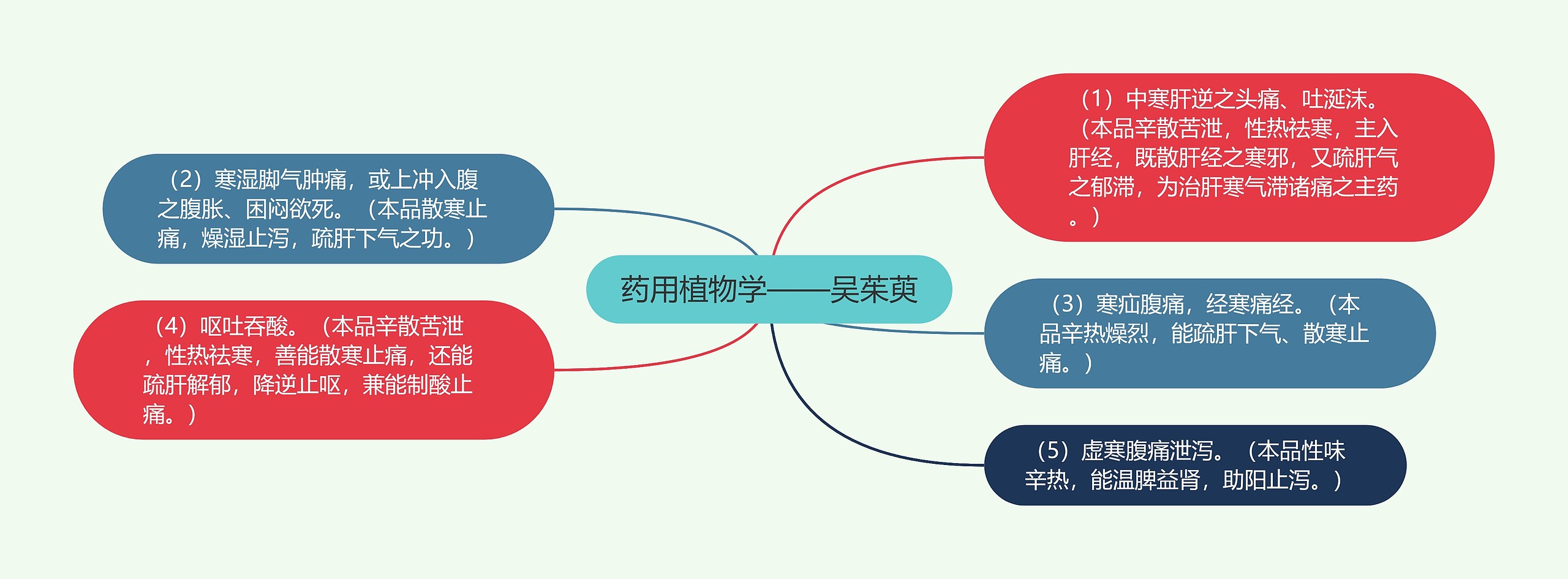 药用植物学——吴茱萸思维导图