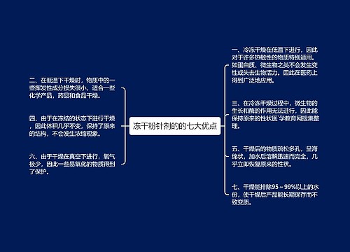 冻干粉针剂的的七大优点