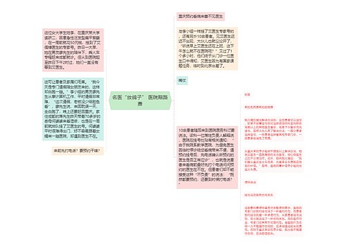 名医“放鸽子” 医院赔路费