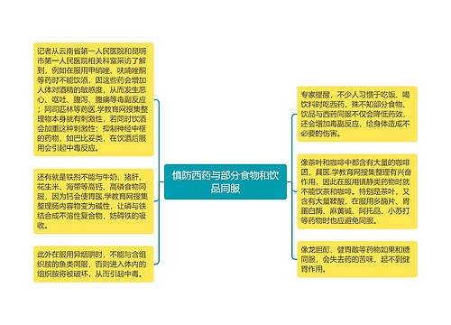 慎防西药与部分食物和饮品同服