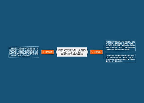 有机化学知识点：大黄的主要成分和生物活性