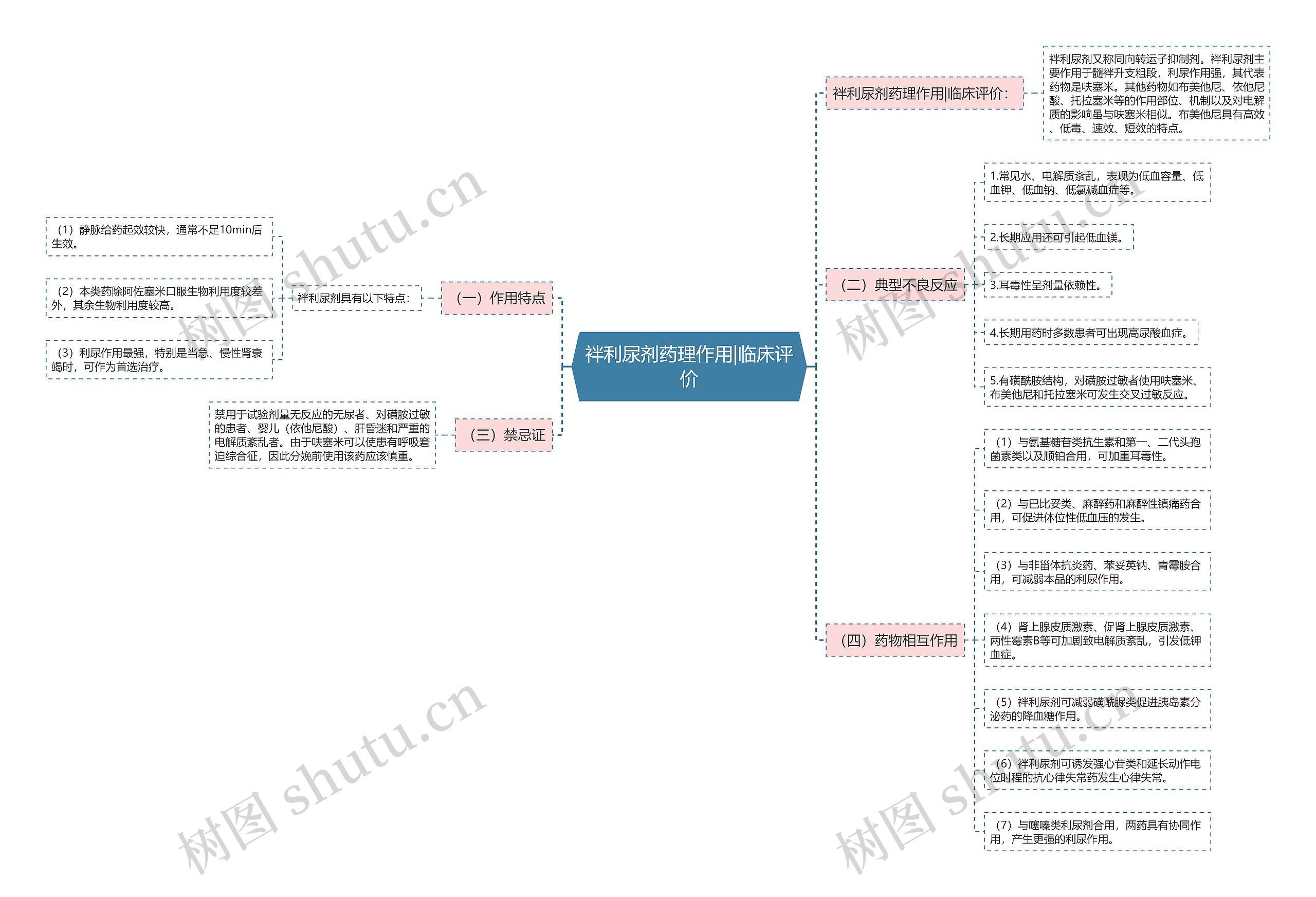 袢利尿剂药理作用|临床评价思维导图