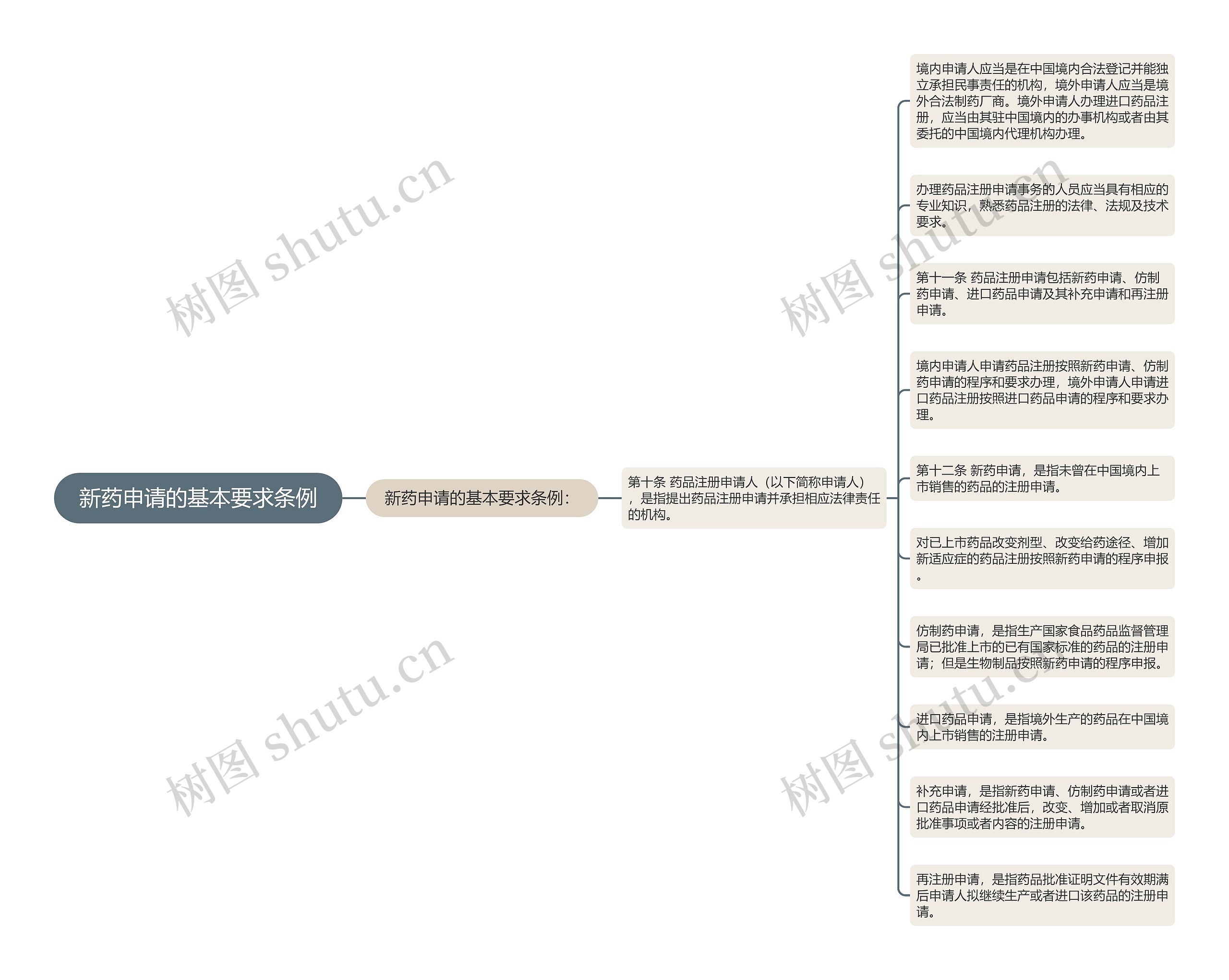 新药申请的基本要求条例思维导图