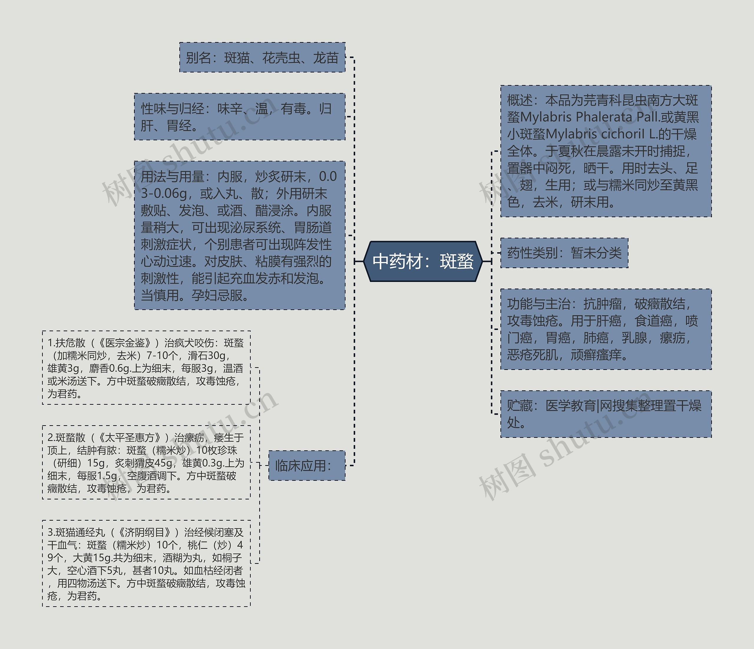 中药材：斑蝥思维导图