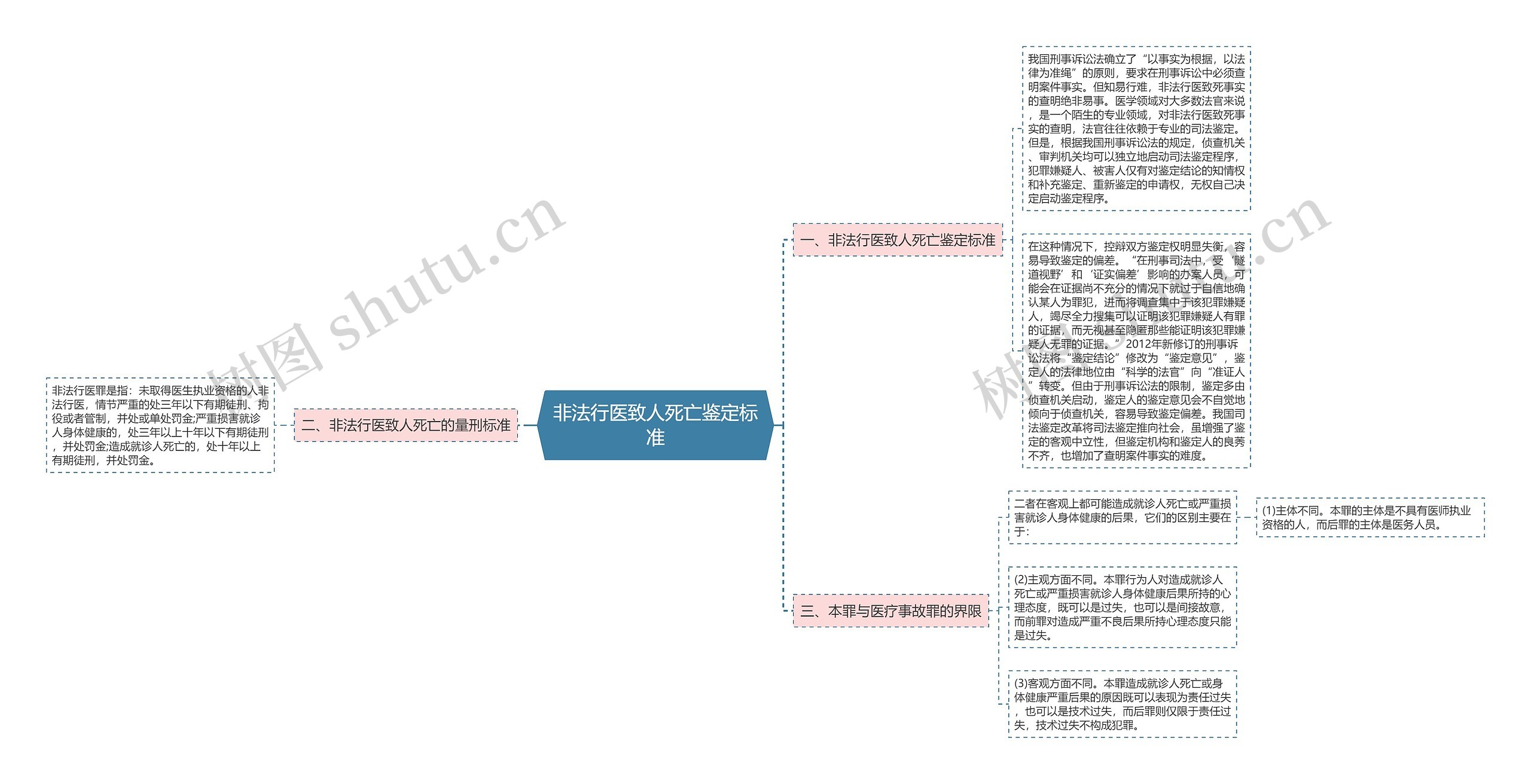 非法行医致人死亡鉴定标准思维导图