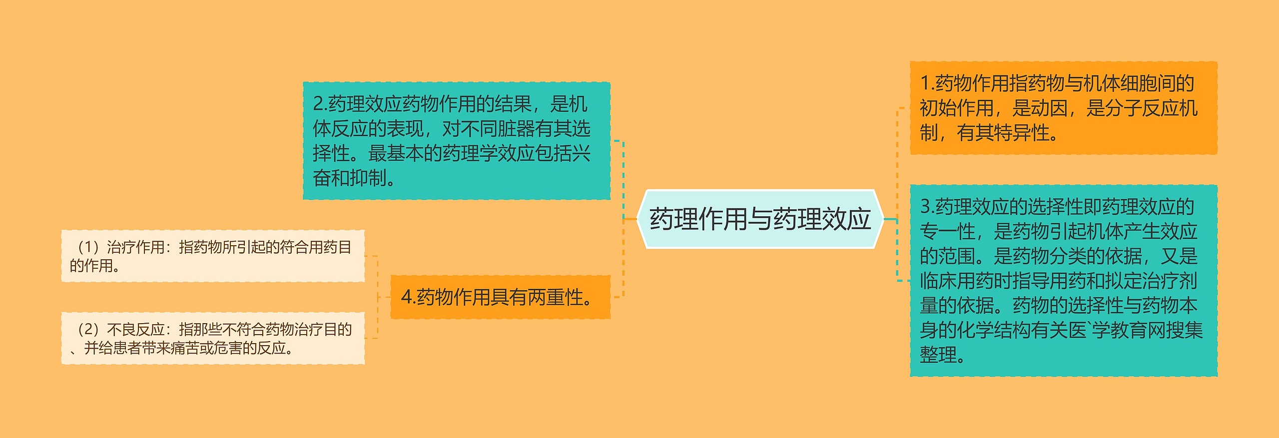 药理作用与药理效应思维导图