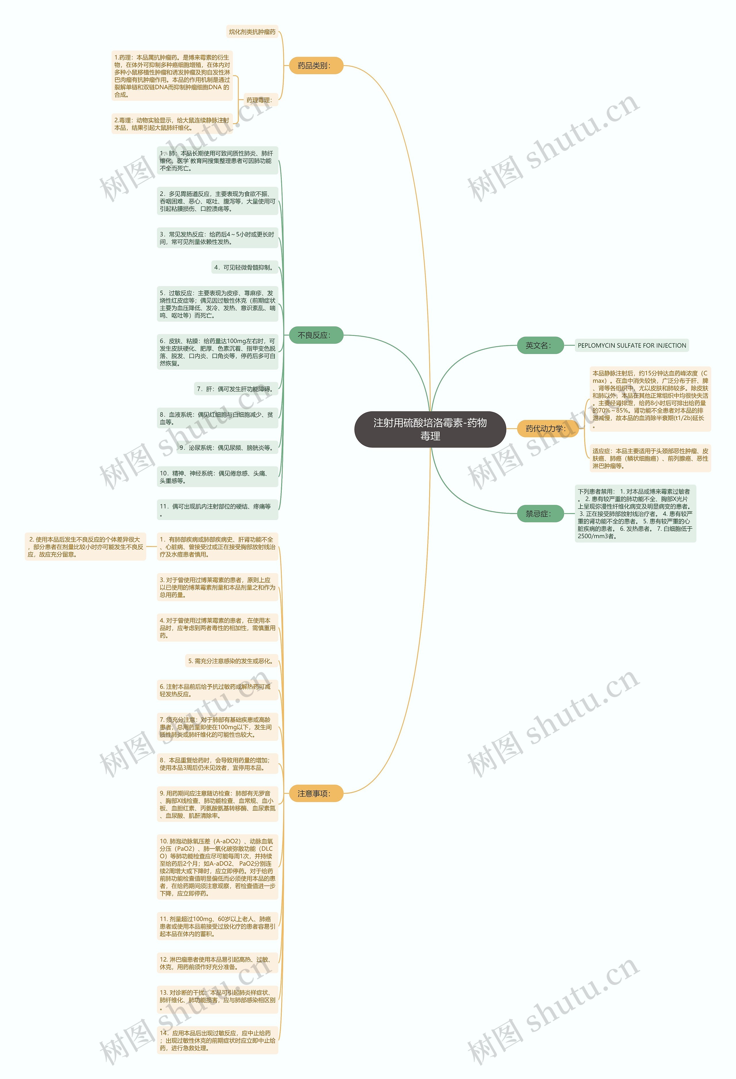 注射用硫酸培洛霉素-药物毒理思维导图