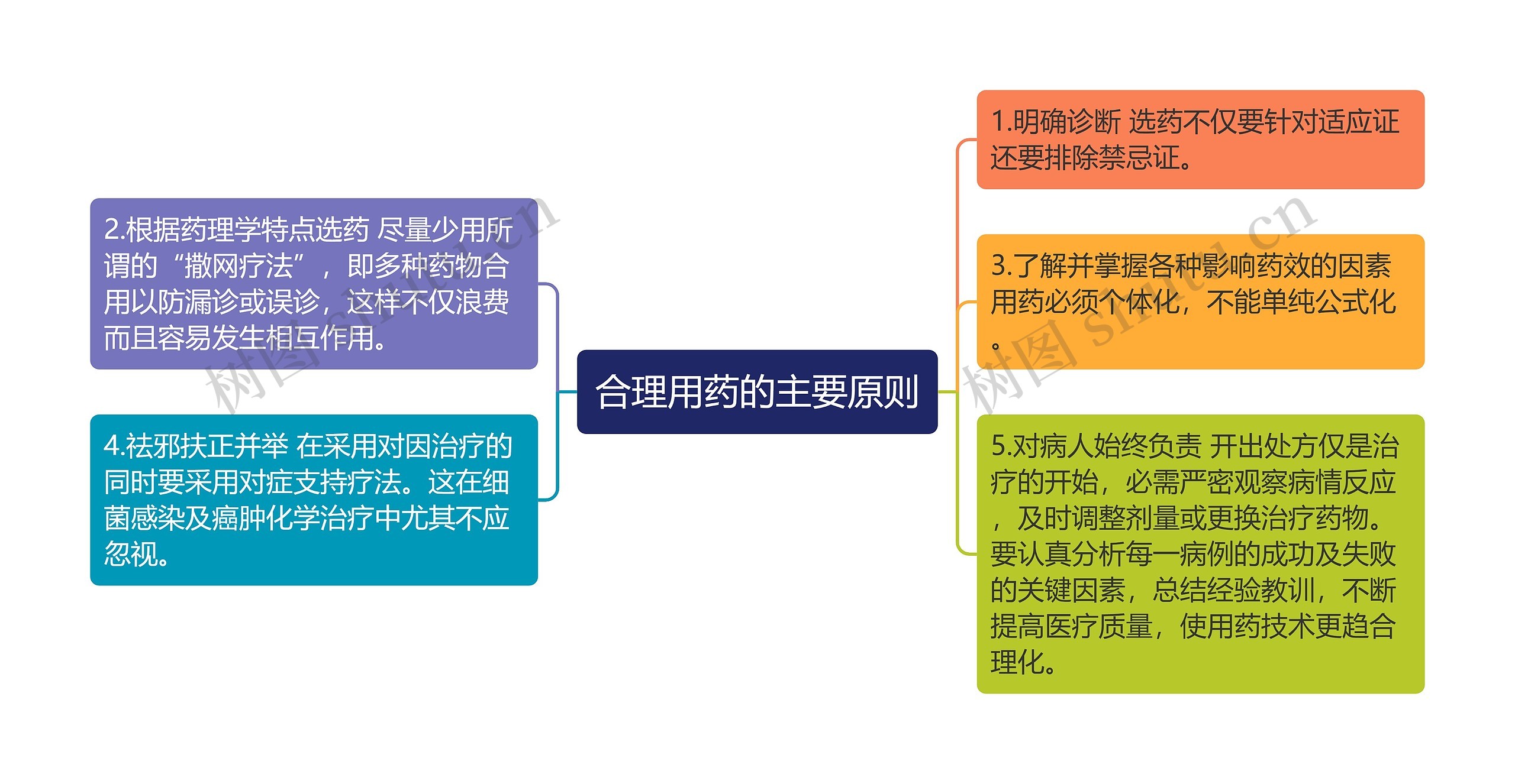 合理用药的主要原则思维导图