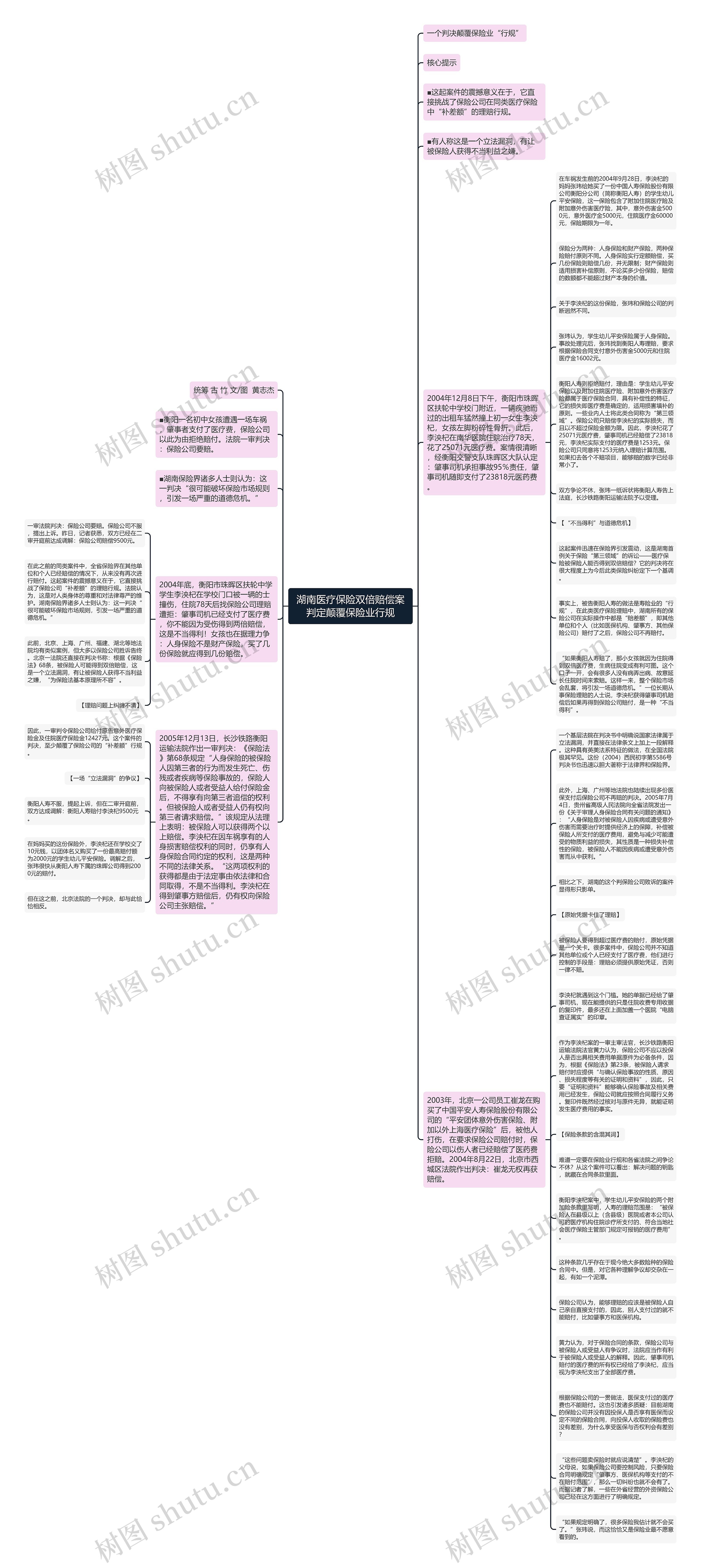 湖南医疗保险双倍赔偿案判定颠覆保险业行规思维导图