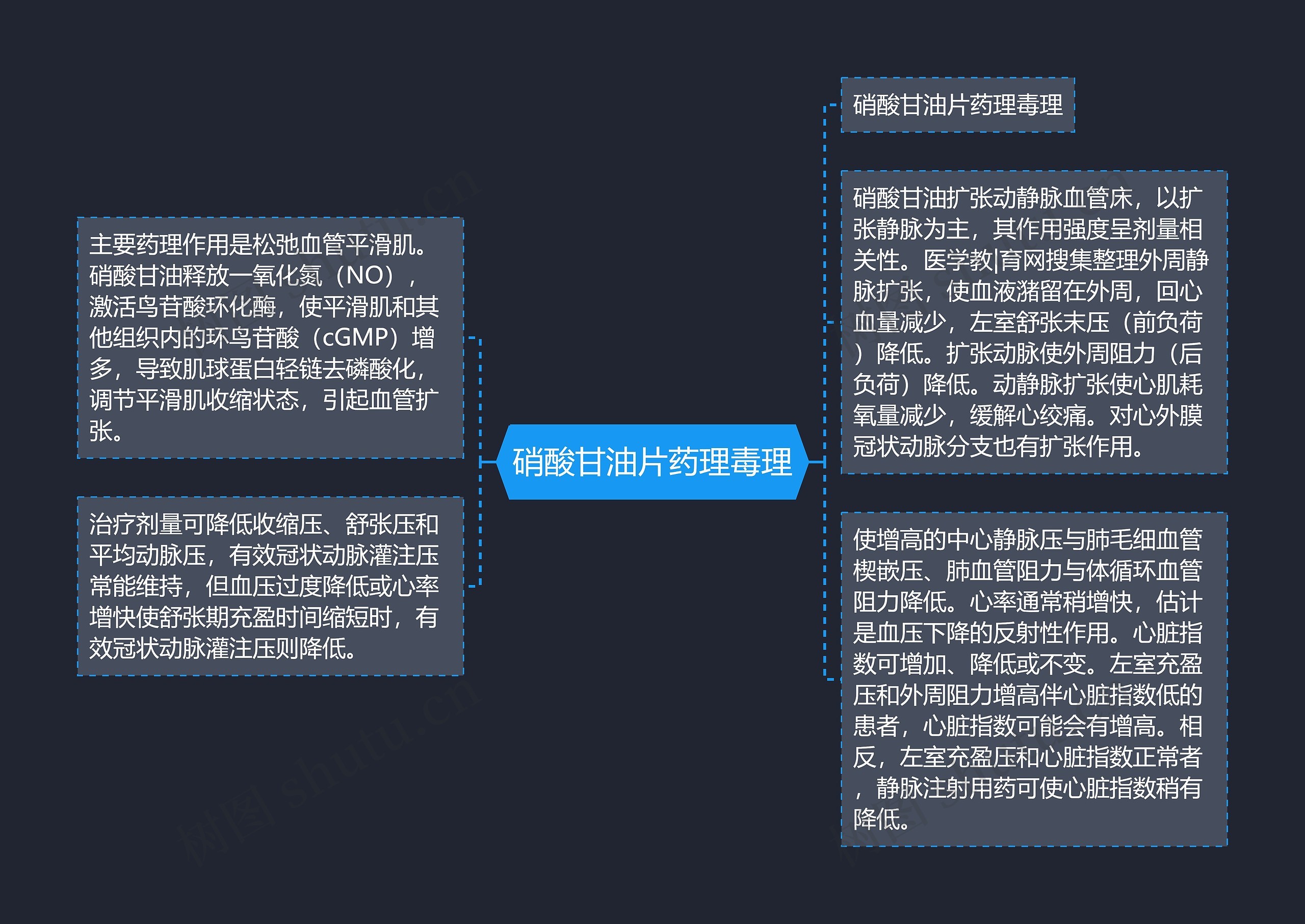 硝酸甘油片药理毒理思维导图