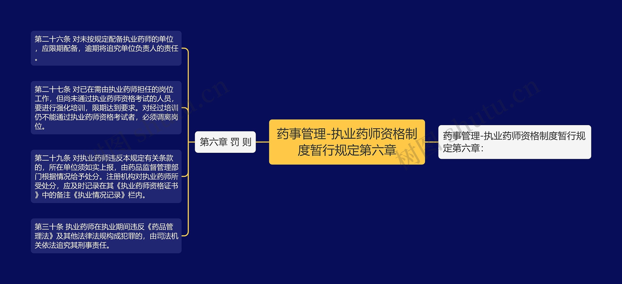 药事管理-执业药师资格制度暂行规定第六章思维导图