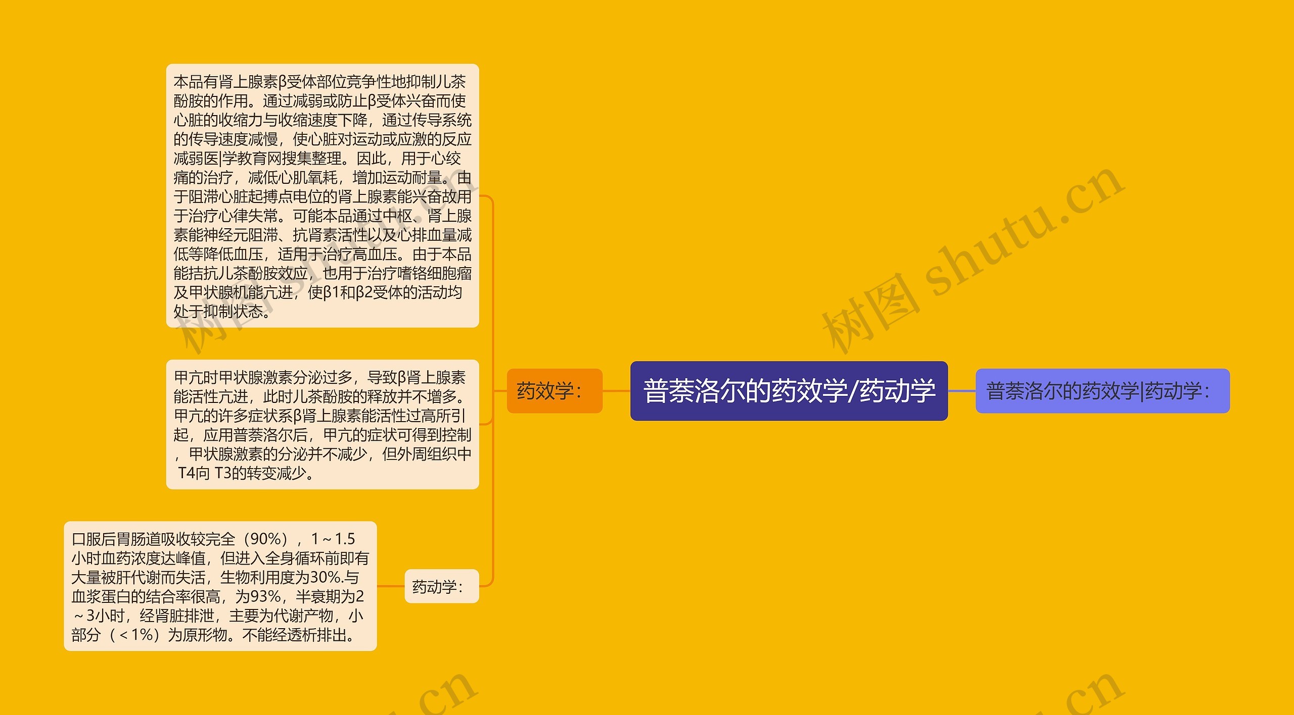 普萘洛尔的药效学/药动学 普萘洛尔的药效学/药动学