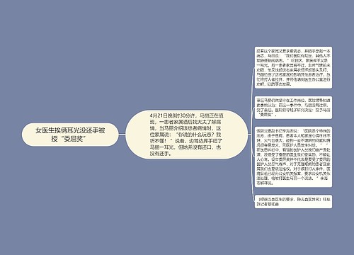 女医生挨俩耳光没还手被授“委屈奖”