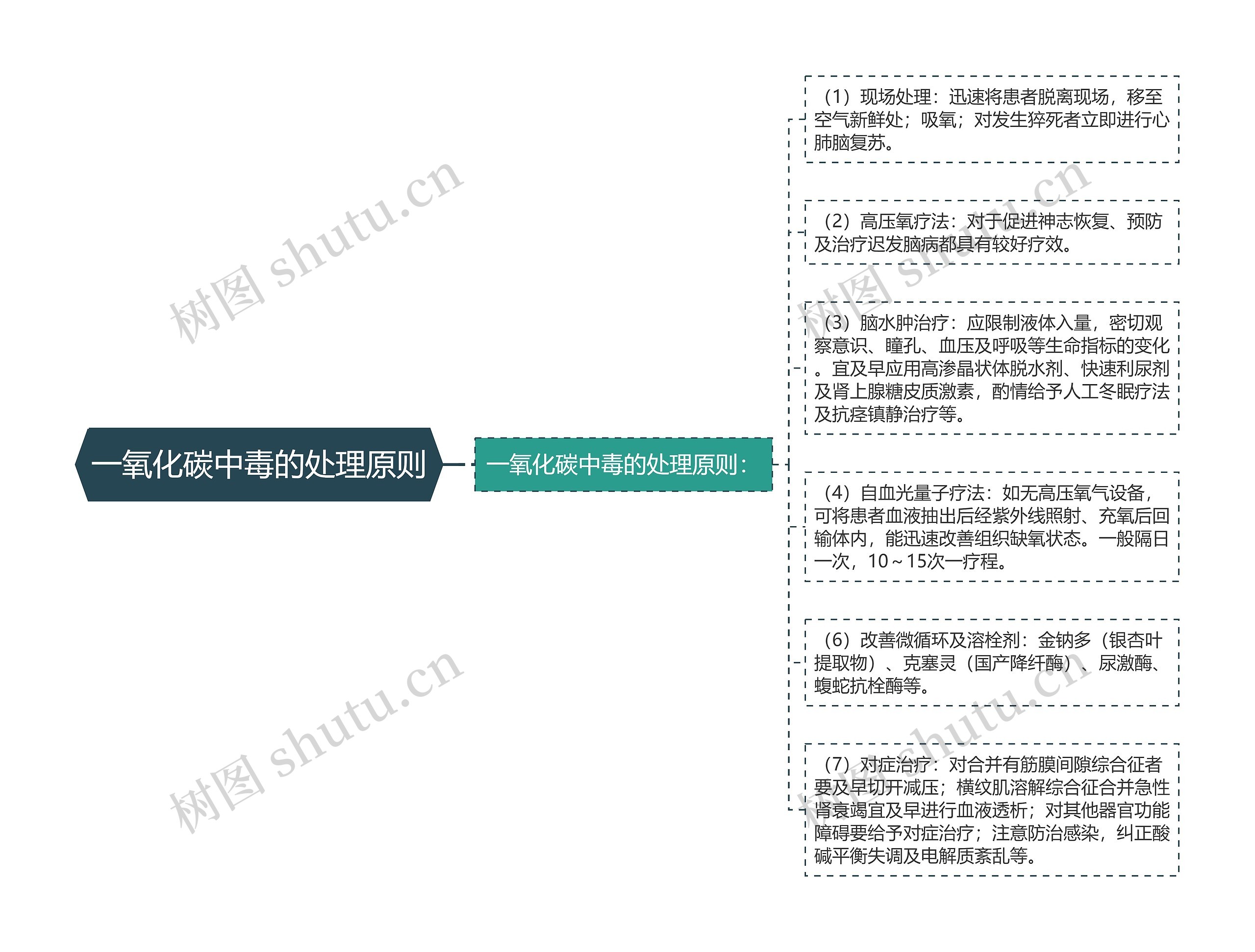 一氧化碳中毒的处理原则思维导图