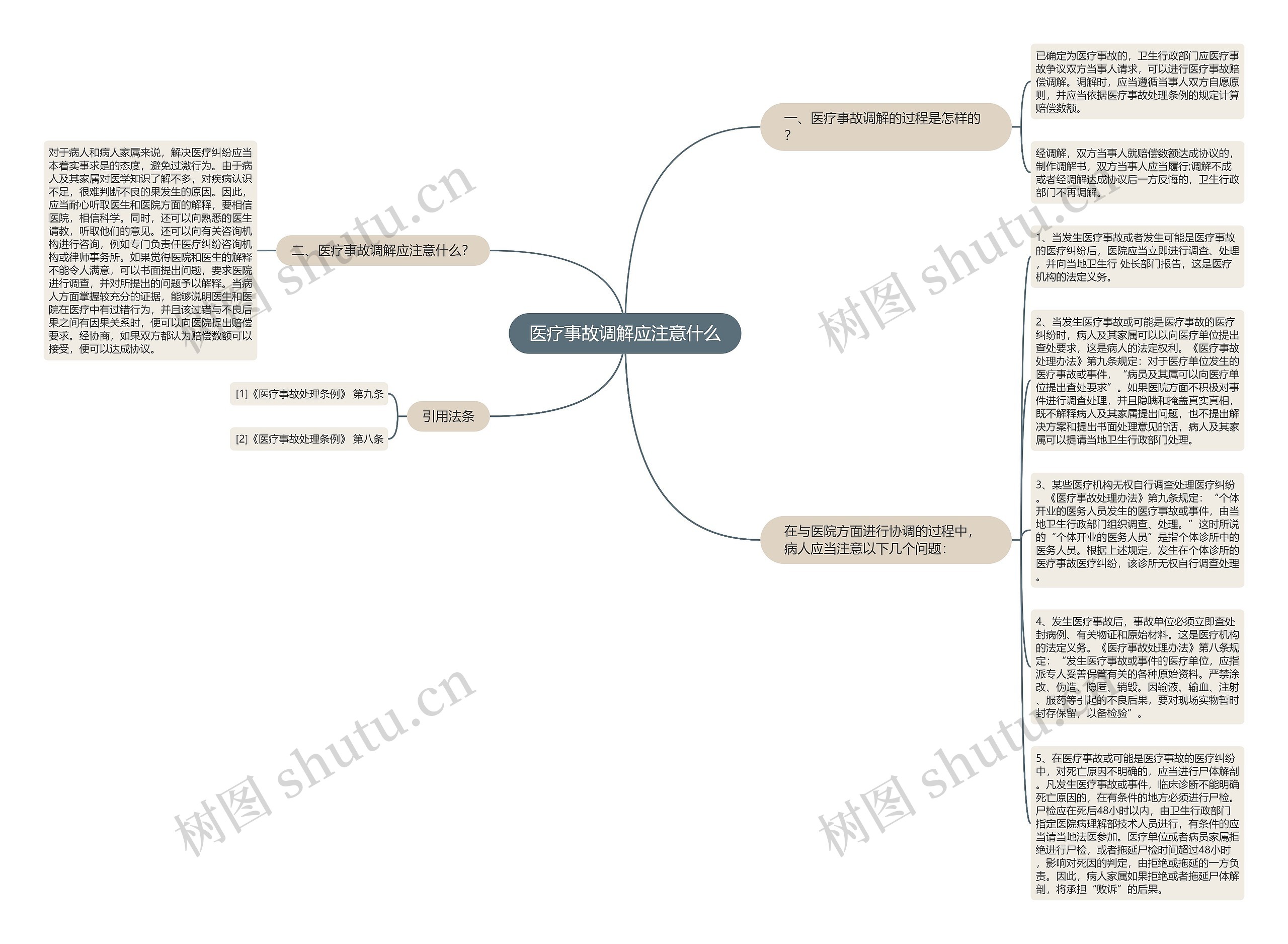 医疗事故调解应注意什么思维导图