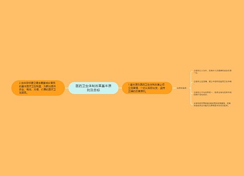 医药卫生体制改革基本原则及目标