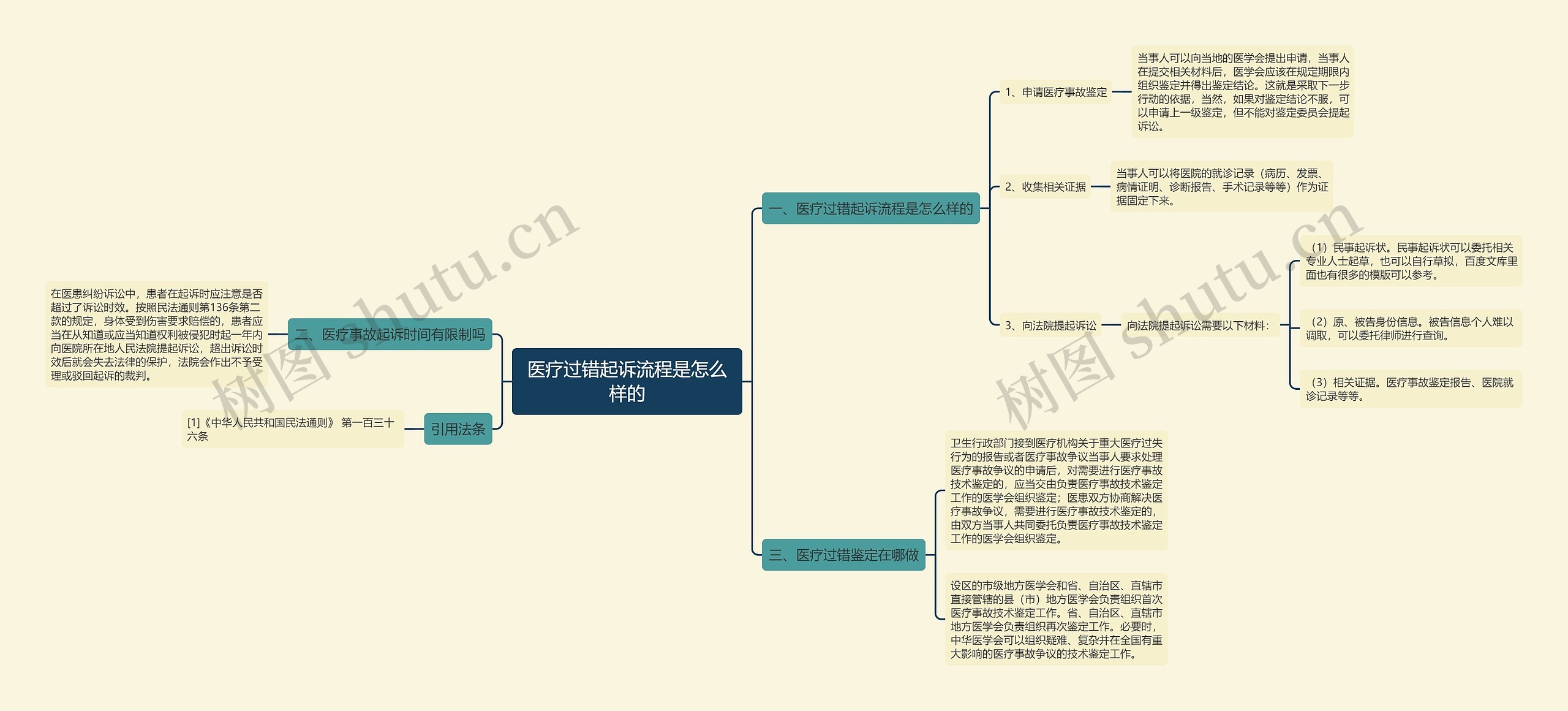 医疗过错起诉流程是怎么样的思维导图